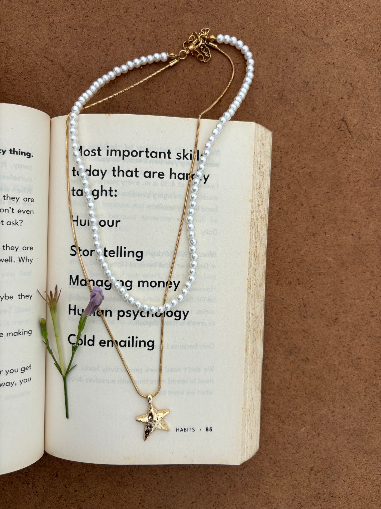Pearl & Starfish Layered Necklace