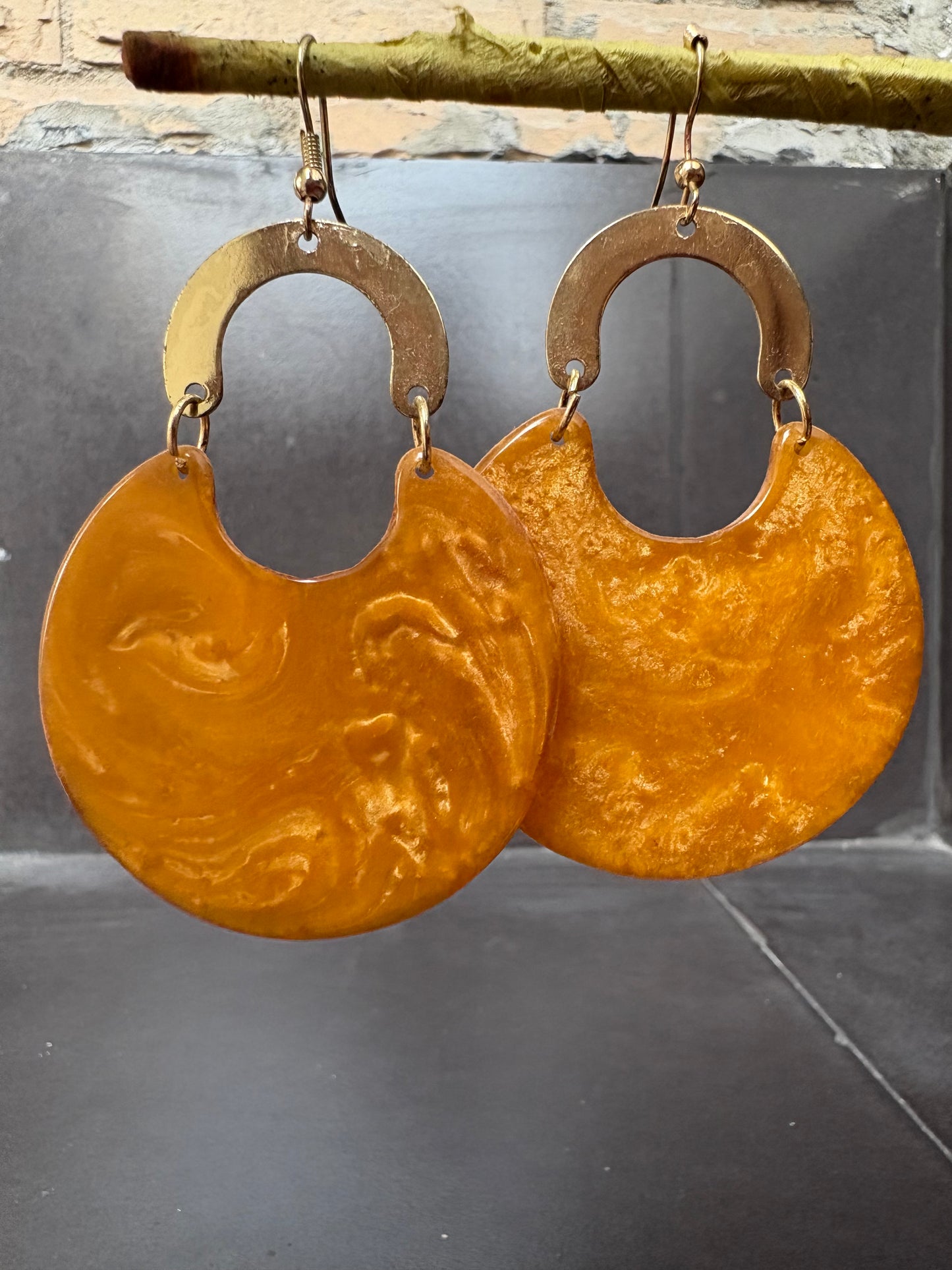 Golden Swirl Statement Earrings