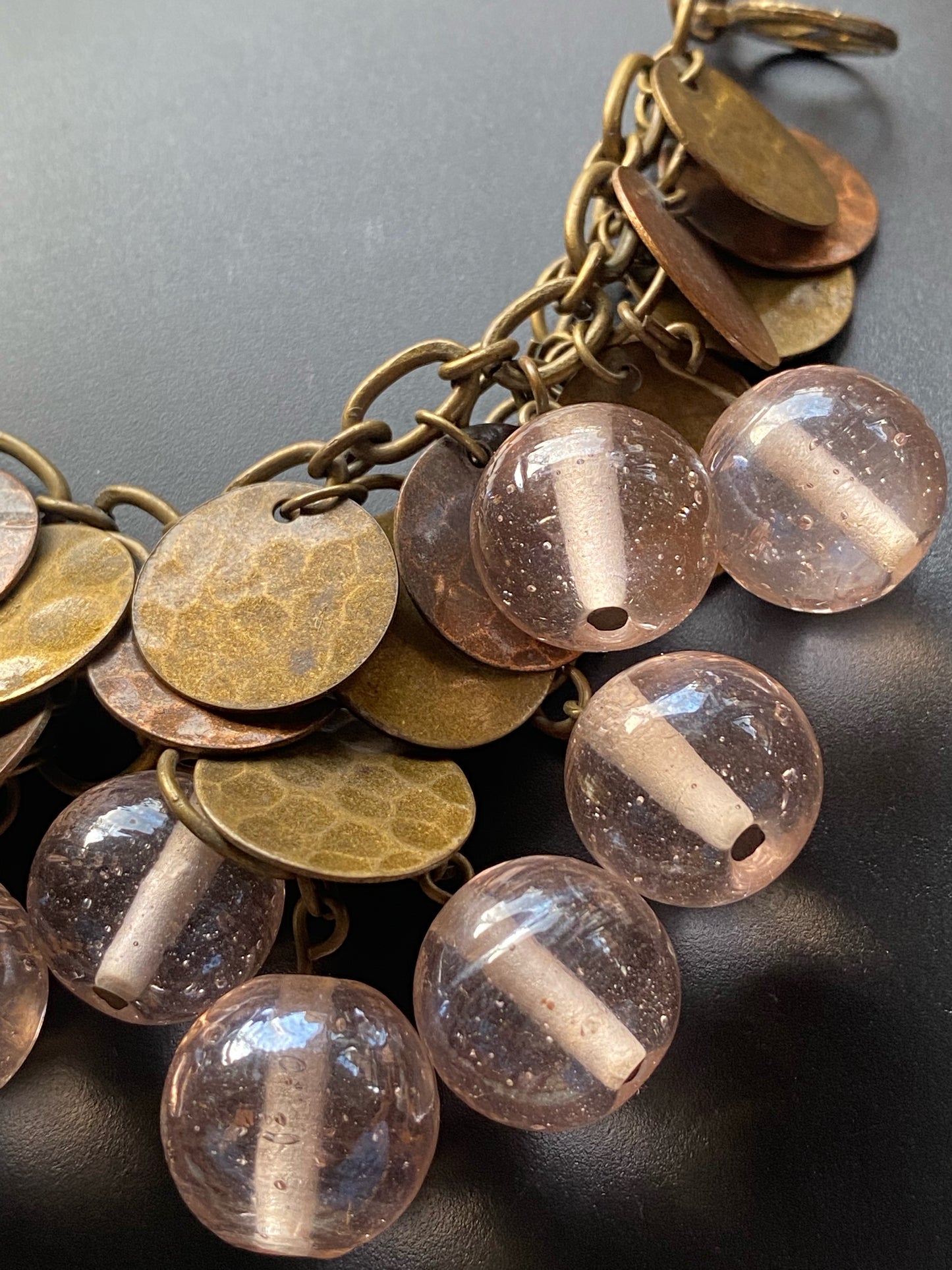 Rustic Charm Disc & Bead Statement Necklace