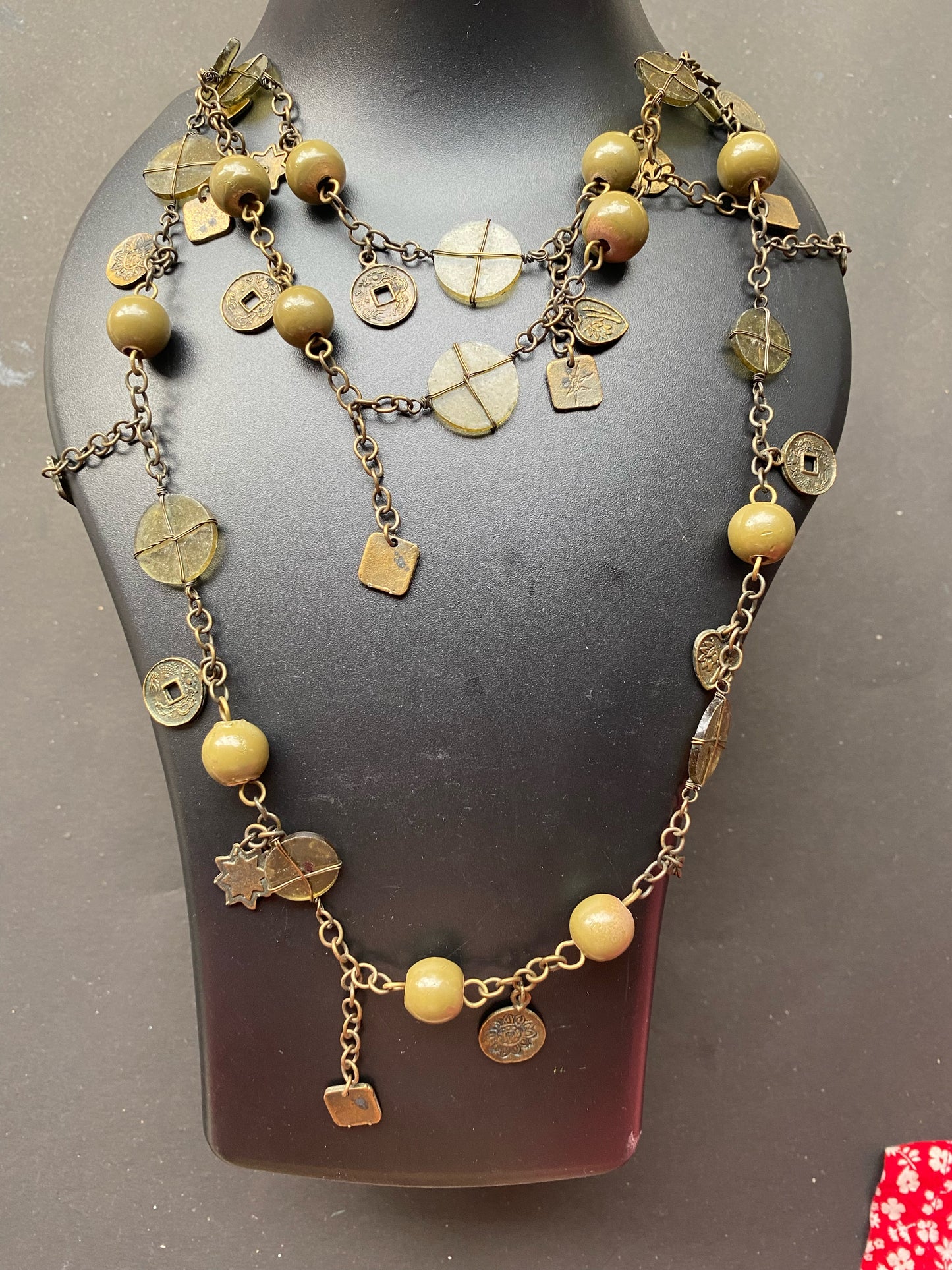 Boho Antique Coin & Bead Necklace