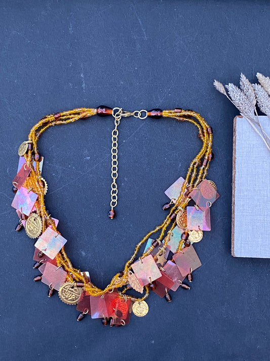 Bohemian Fire Mosaic Necklace