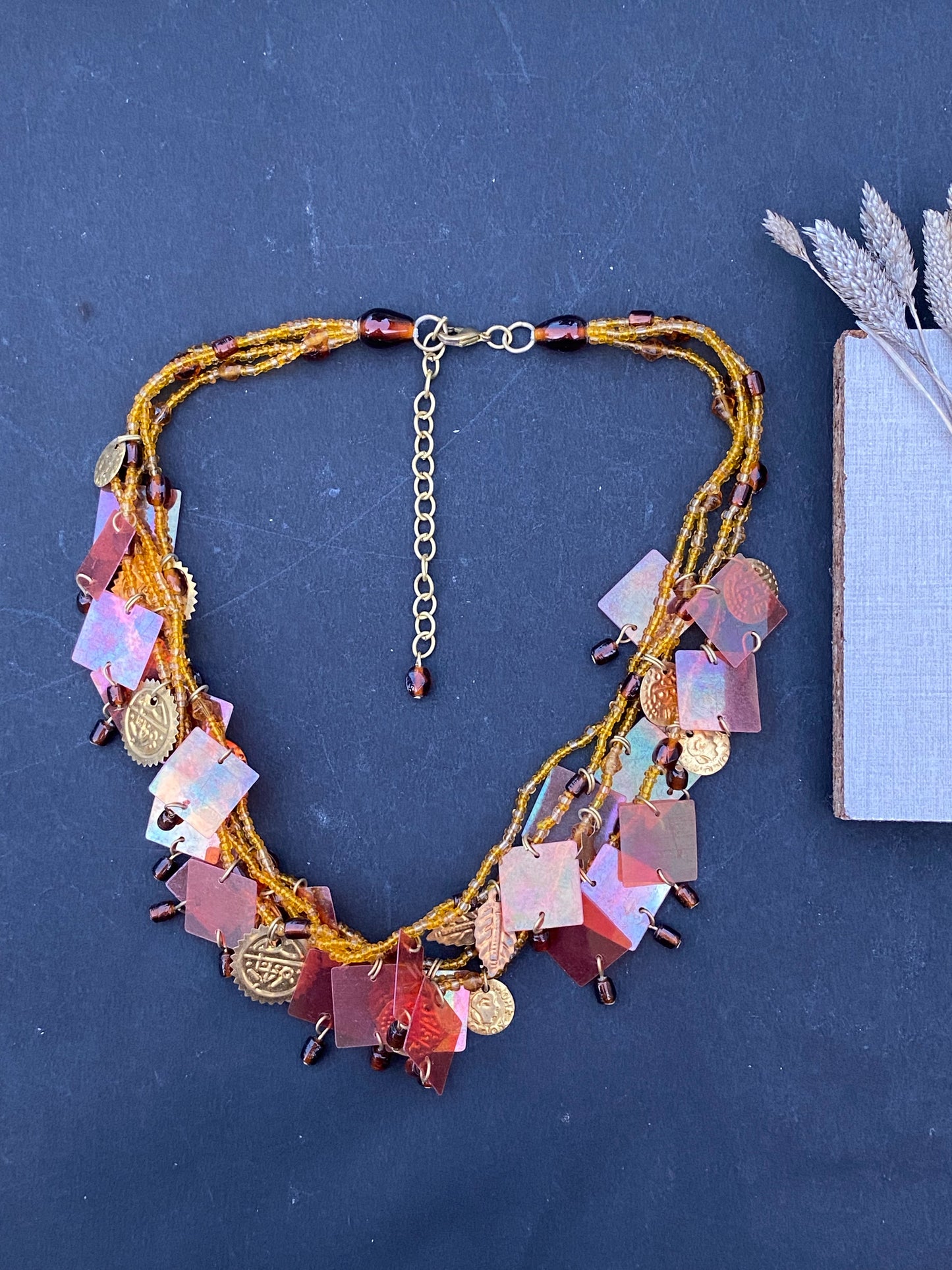 Bohemian Fire Mosaic Necklace