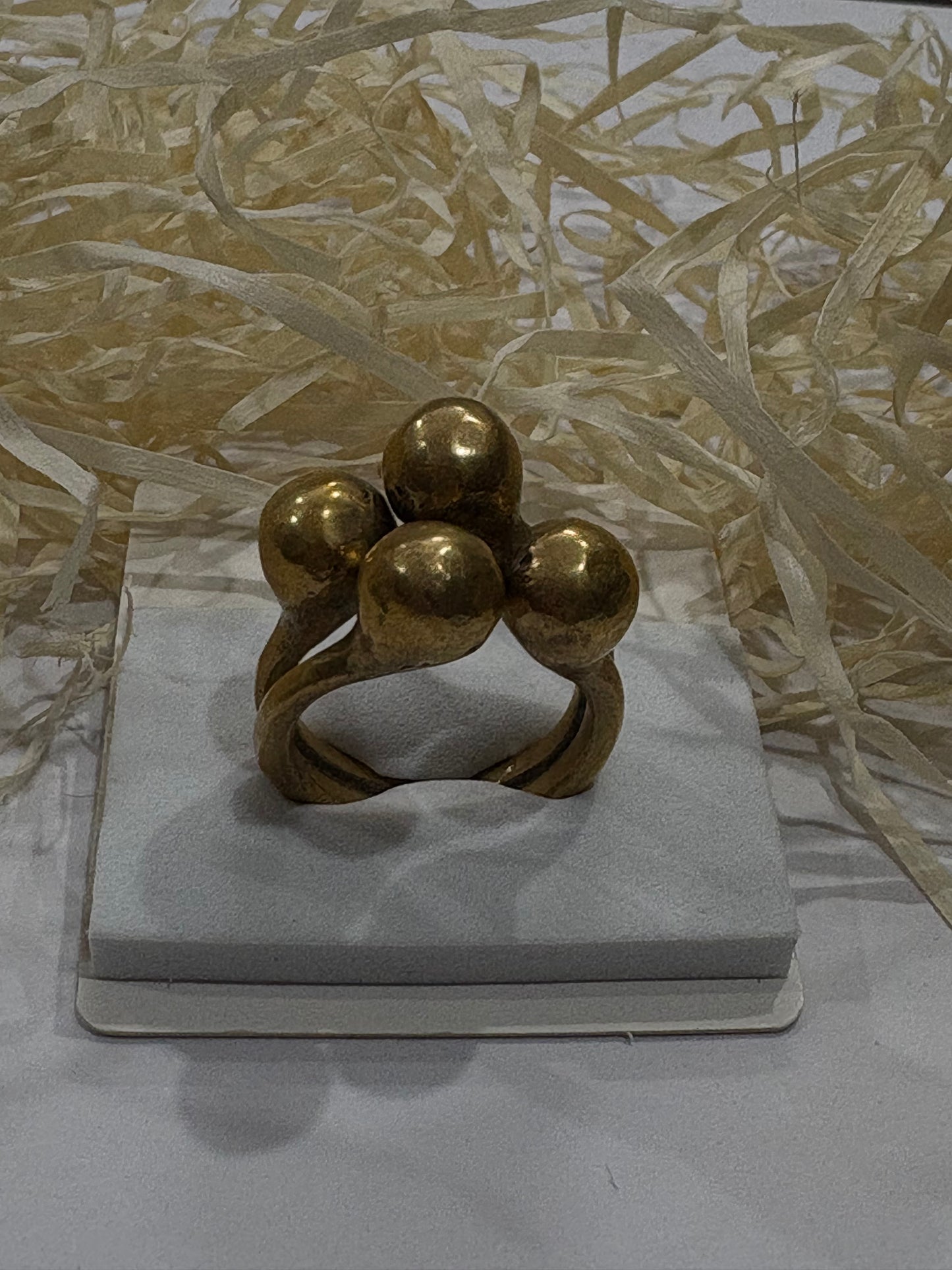 Bold Brass Cluster Ring – Handcrafted Statement Jewelry
