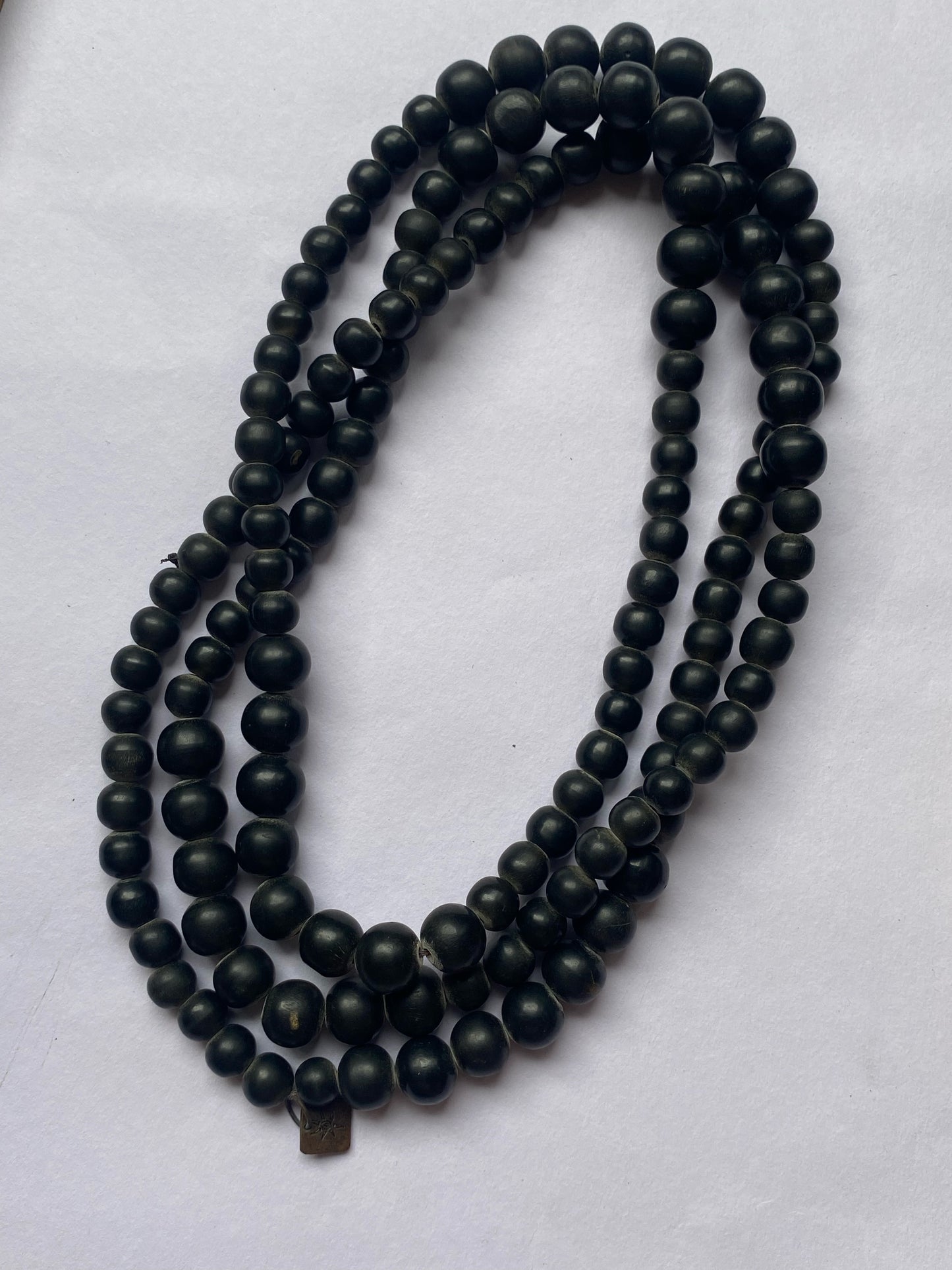 Handcrafted Multi-Layer Black Wooden Bead Necklace