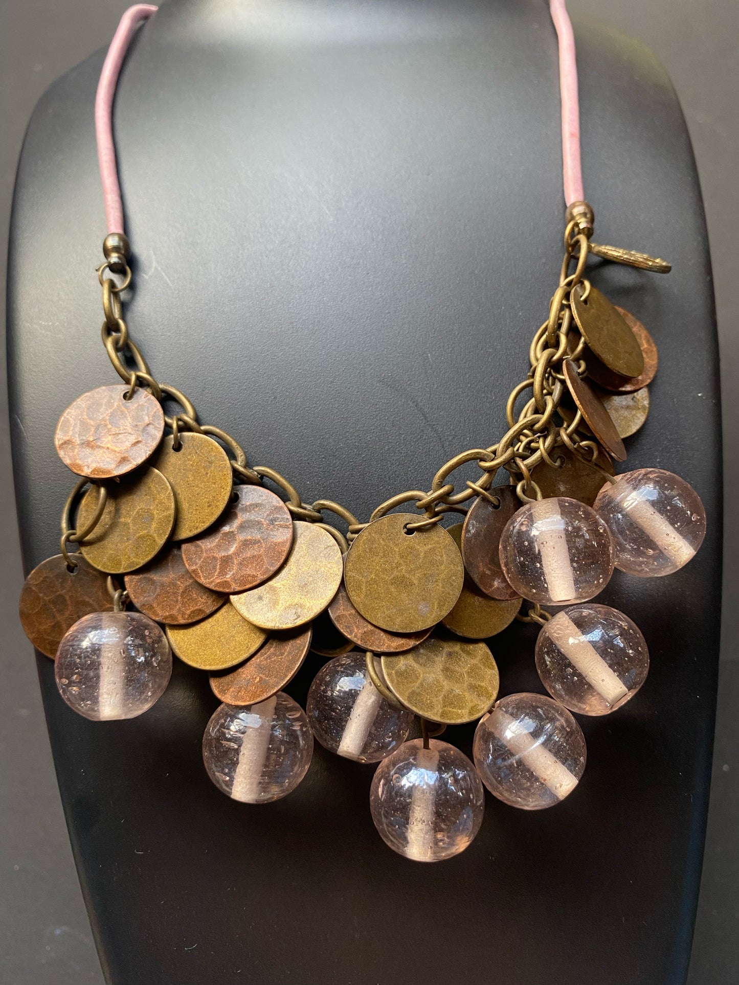 Rustic Charm Disc & Bead Statement Necklace