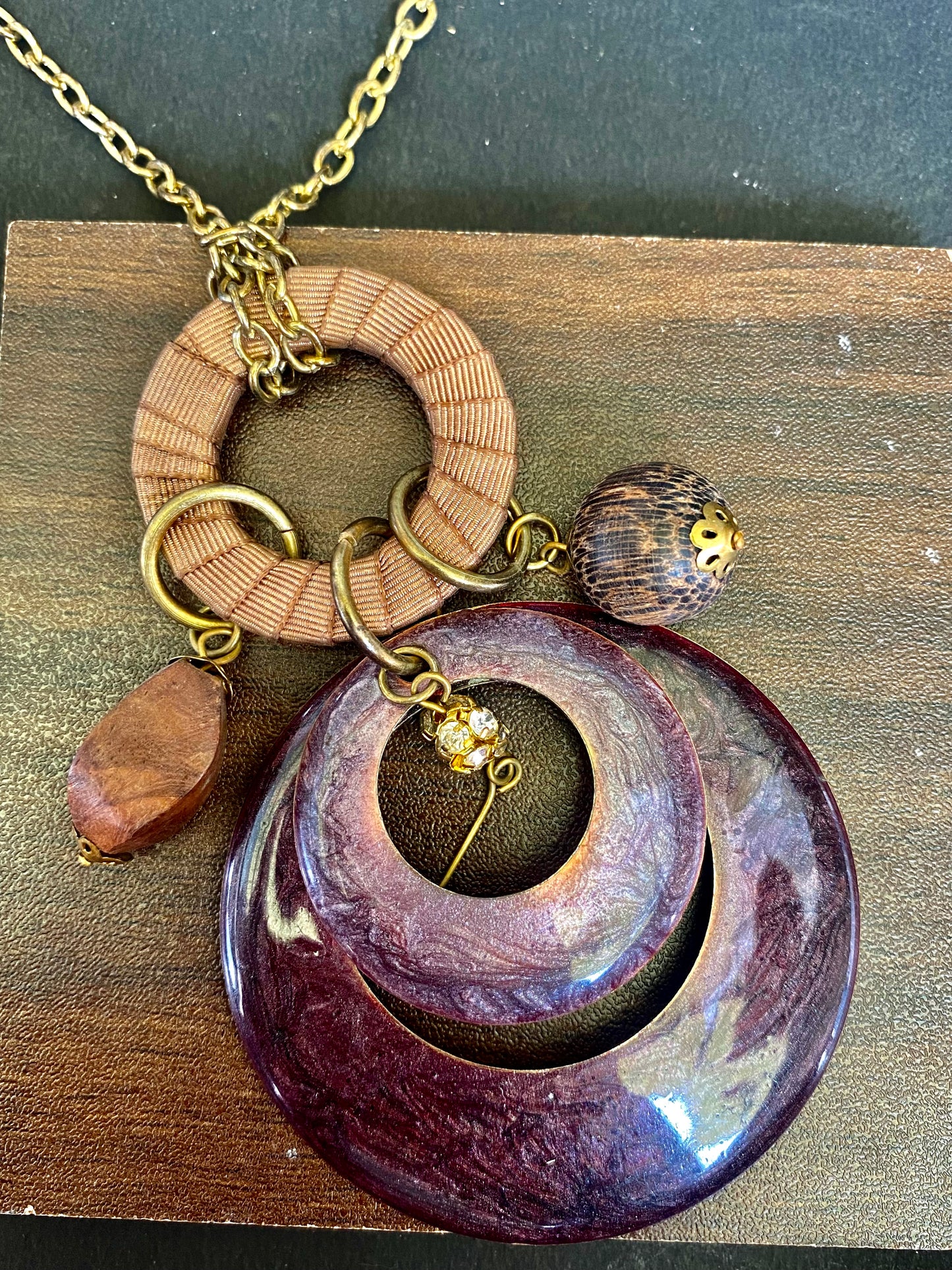 Boho Spiral Charm Pendant Necklace