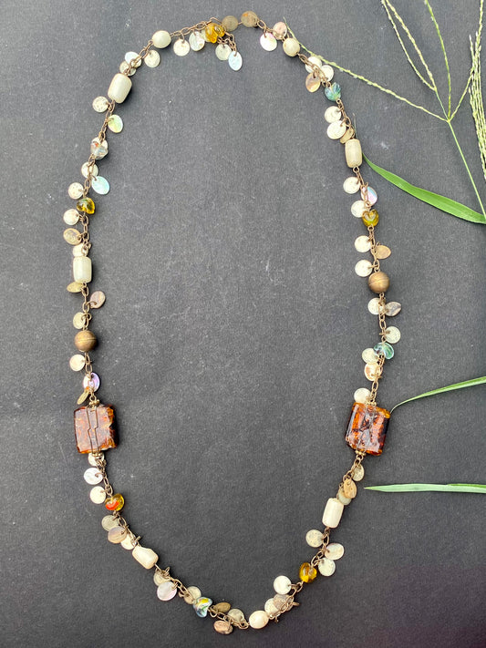 Dual-Layer Purple Charm Necklace