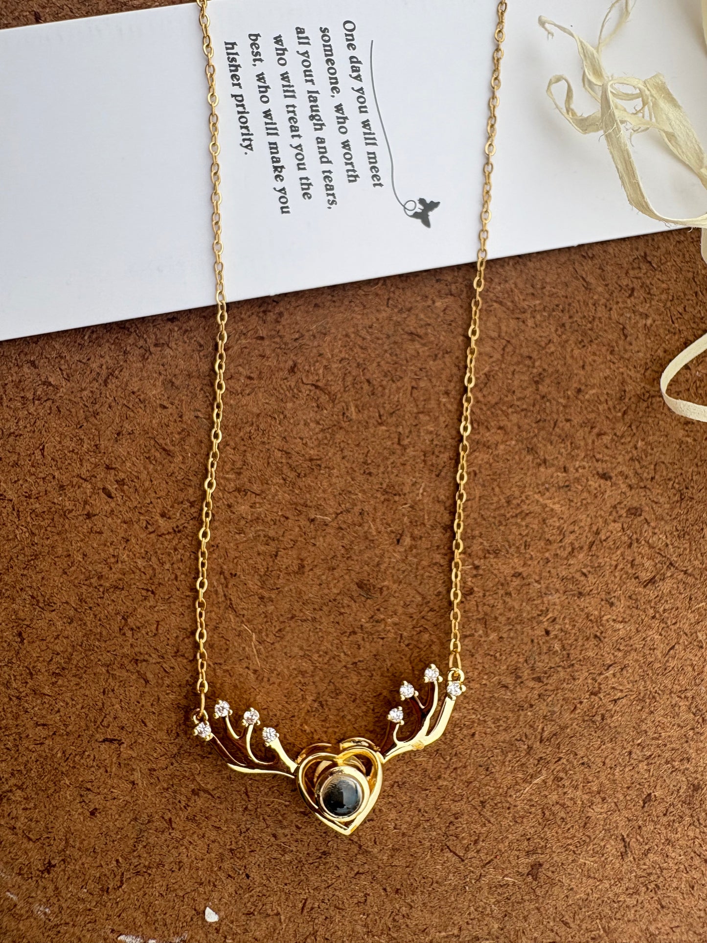 Heart & Antler “I Love You in 100 Languages” Projection Necklace