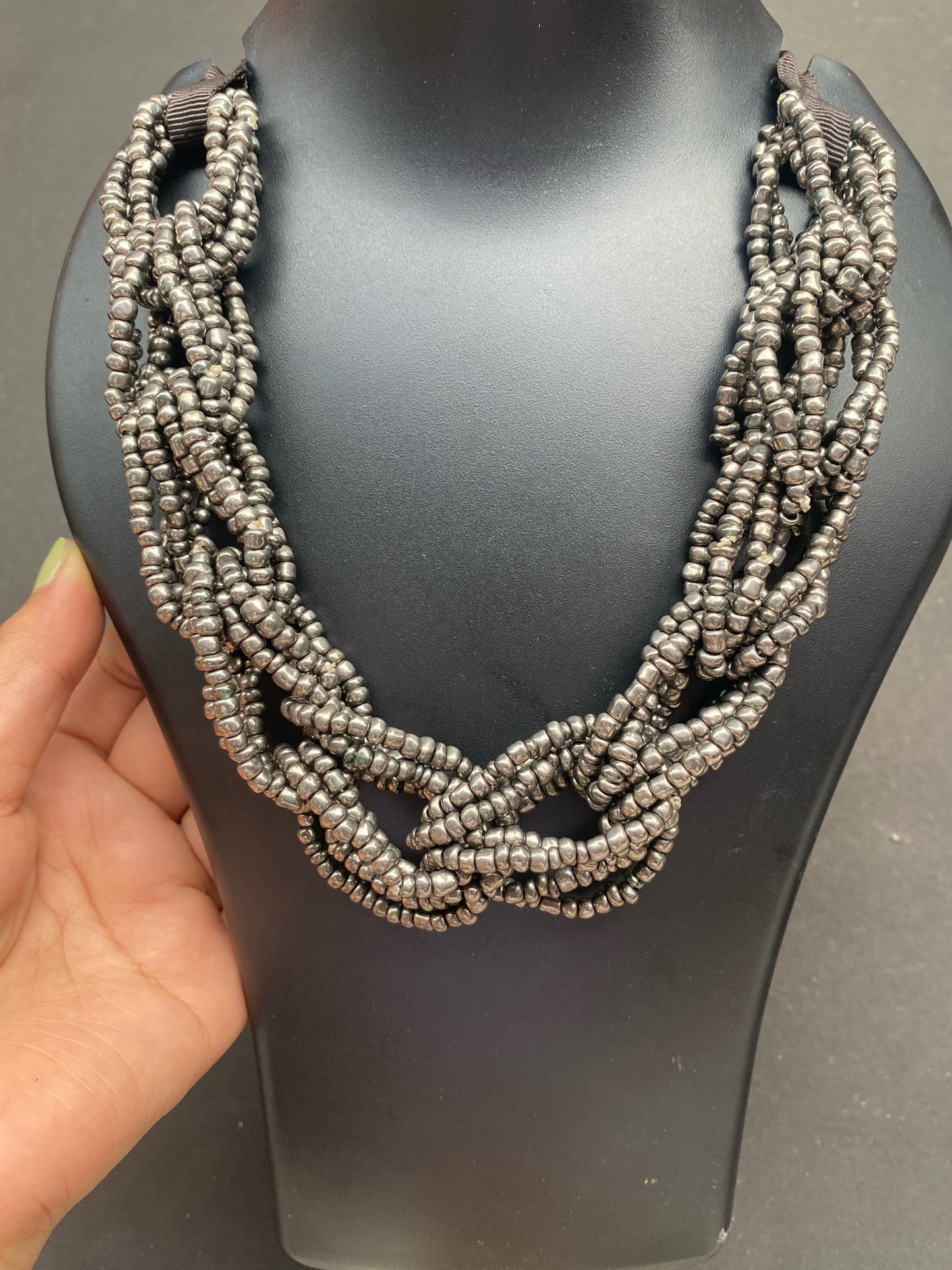 Handcrafted Beaded Braided Necklace