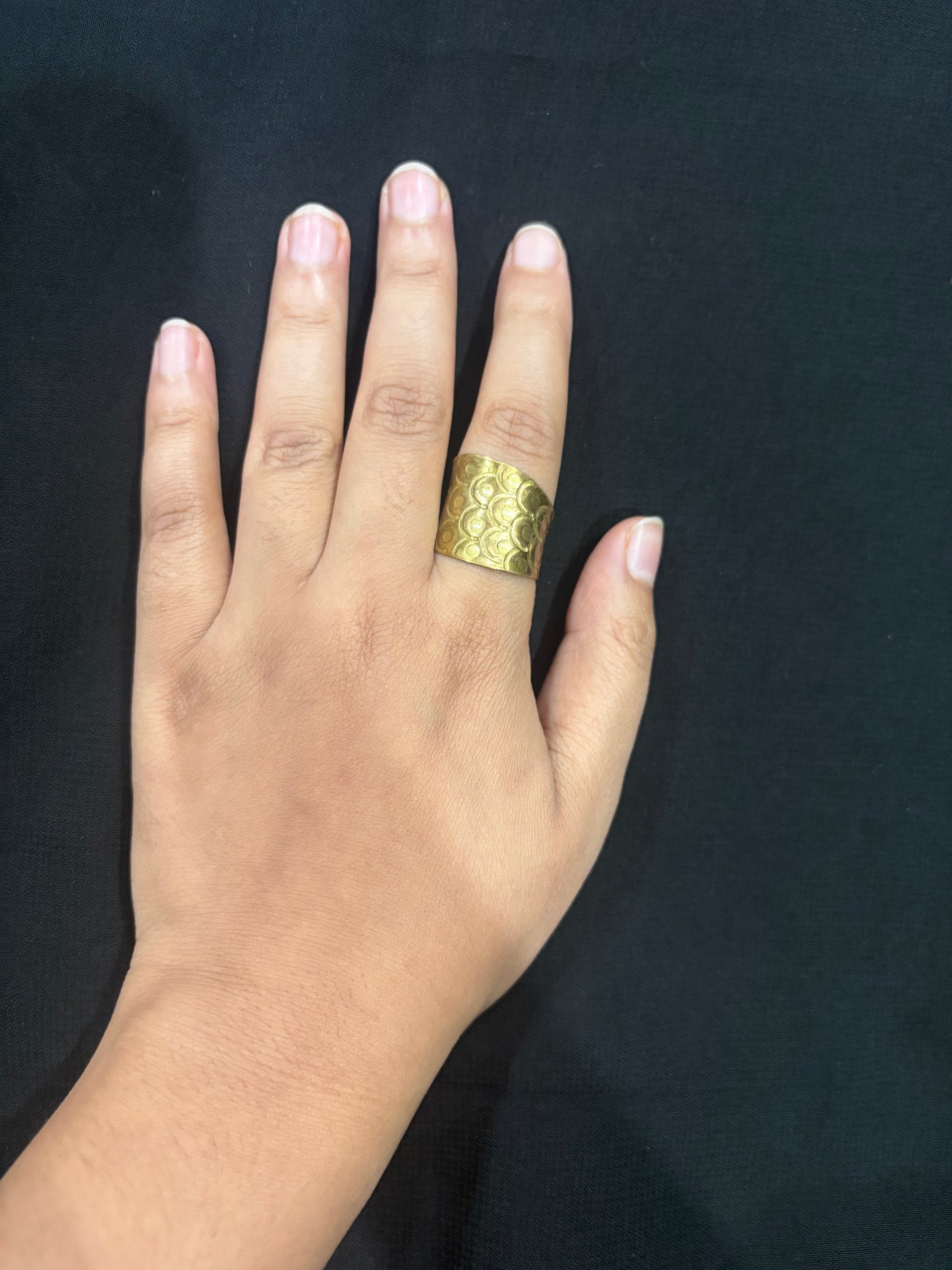 Bold Antique Gold Adjustable Ring