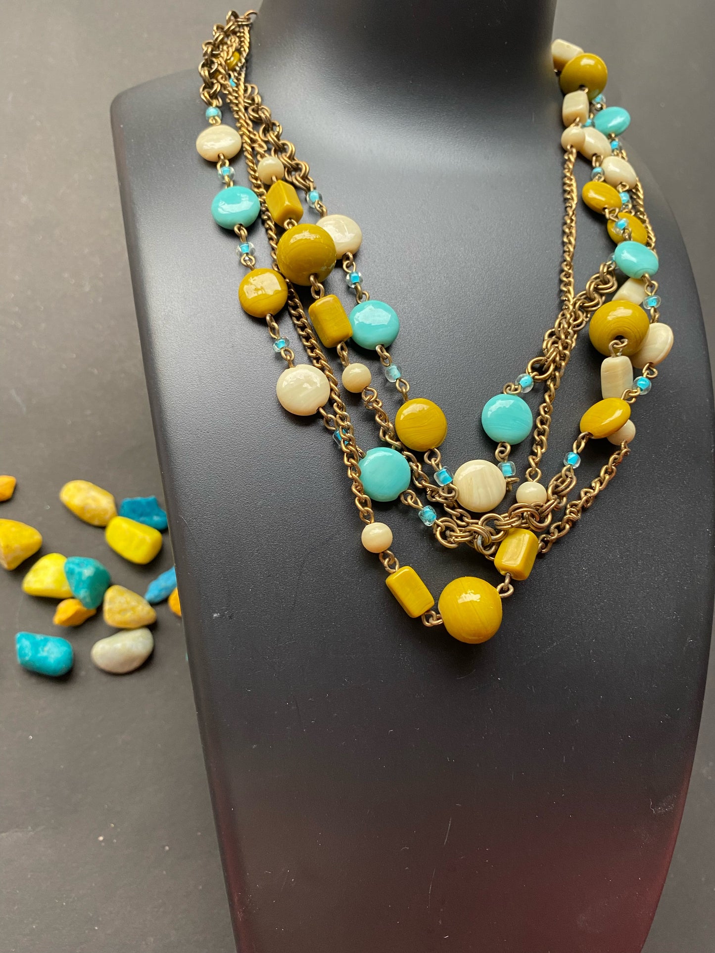 Multilayer Boho Beaded Chain Necklace