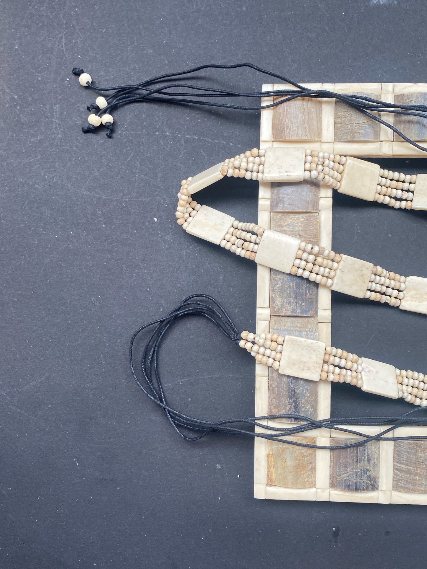 handcrafted beaded tribal-style necklace.