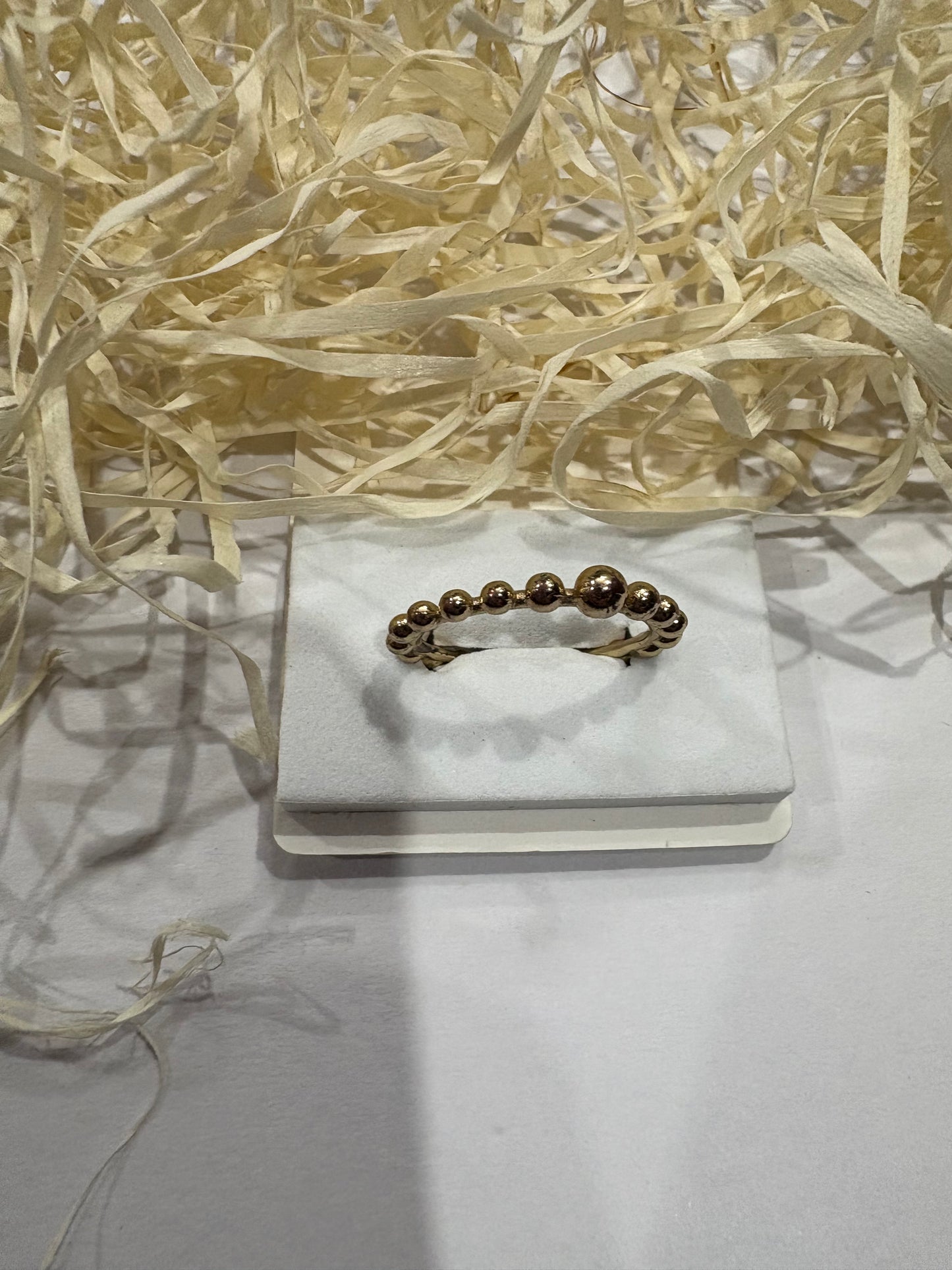 Gold Beaded Band Ring – Minimal Everyday Jewelry