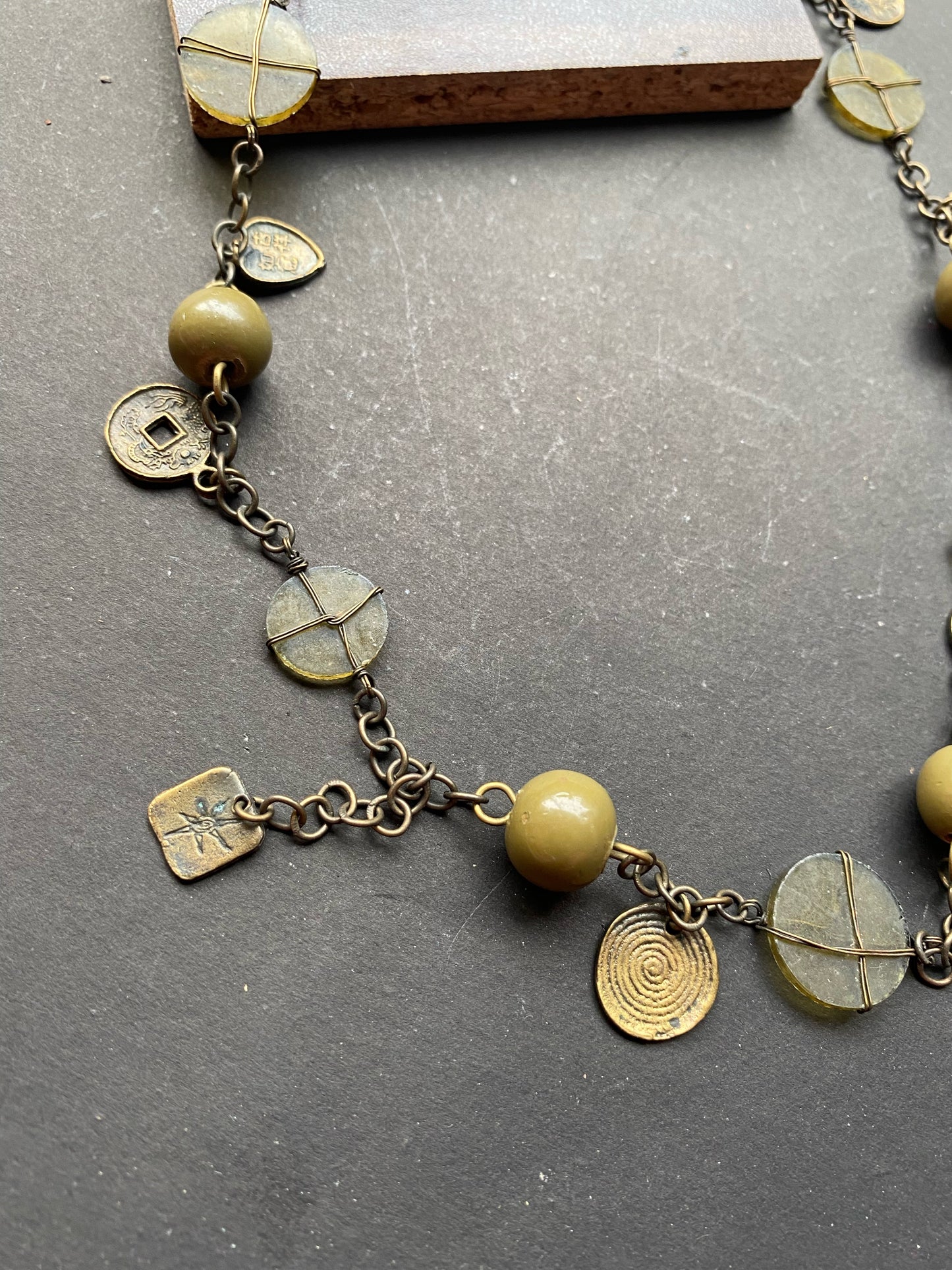 Boho Antique Coin & Bead Necklace