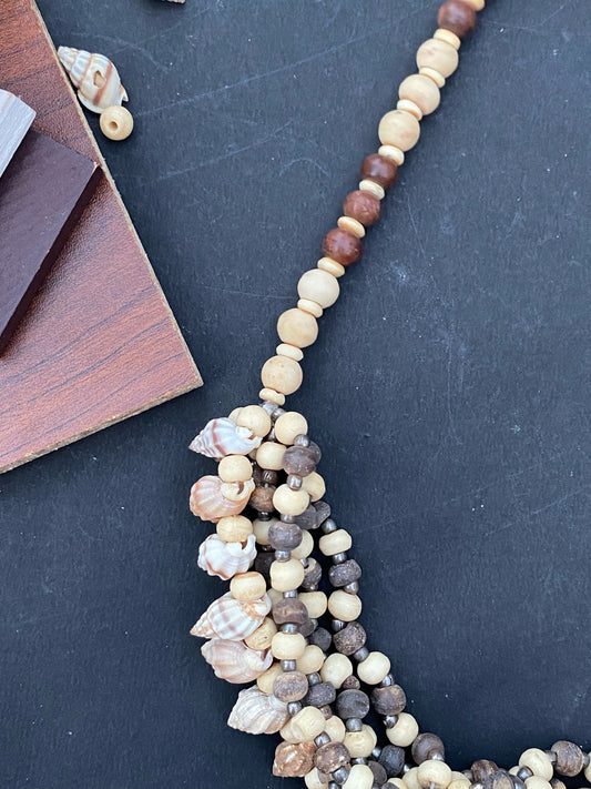 Earthy Shell & Bead Necklace