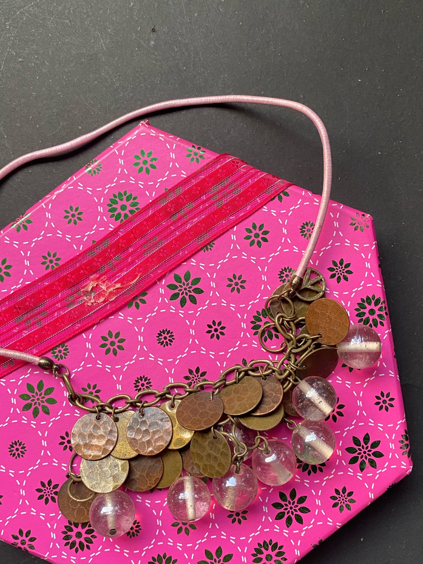 Rustic Charm Disc & Bead Statement Necklace