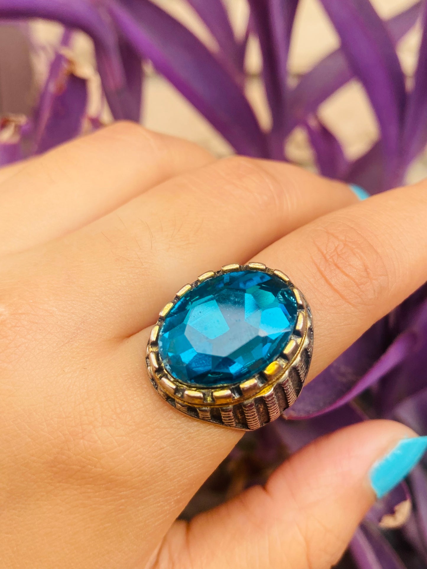 Royal Blue Statement Gemstone Ring
