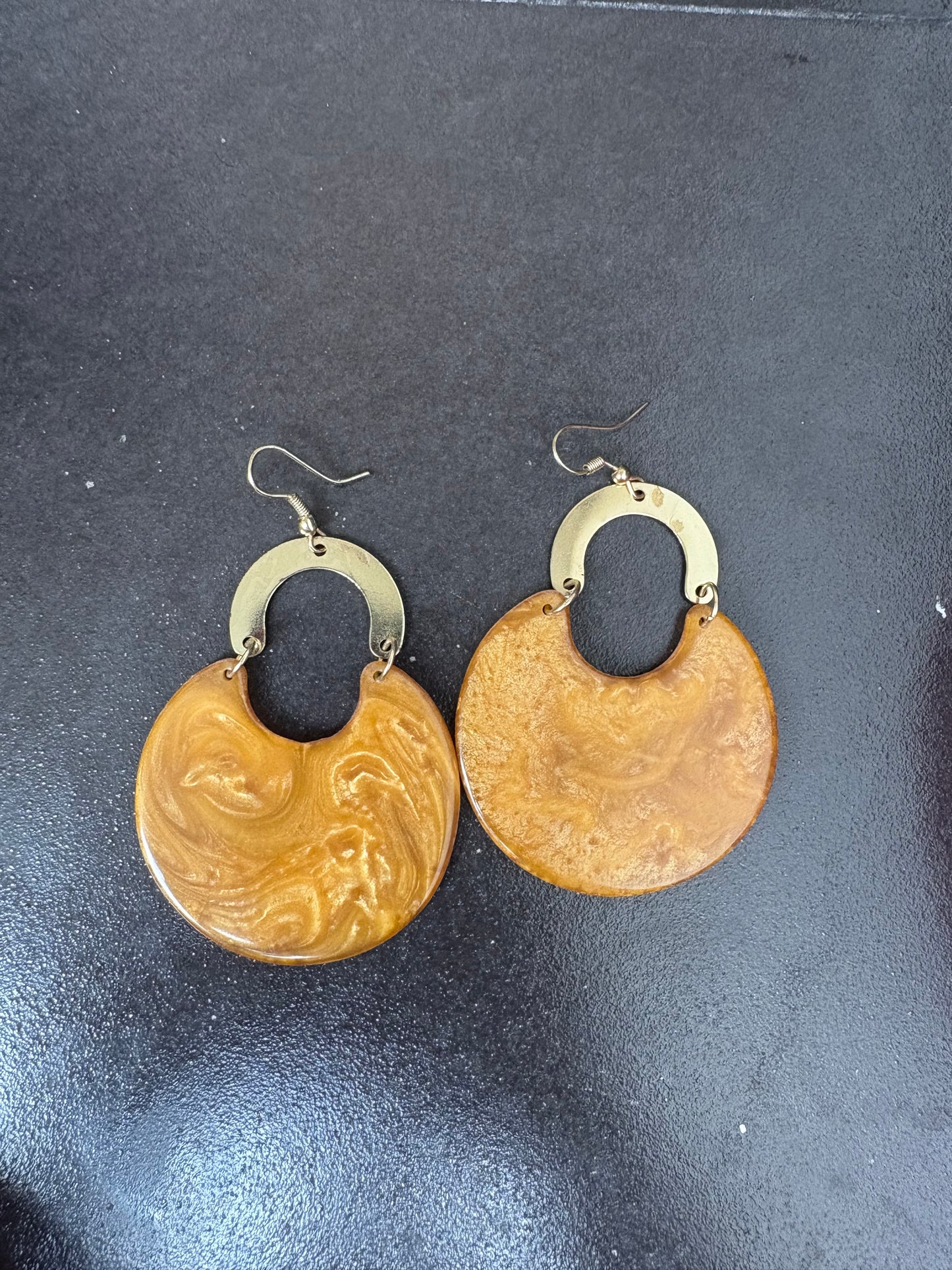 Golden Swirl Statement Earrings