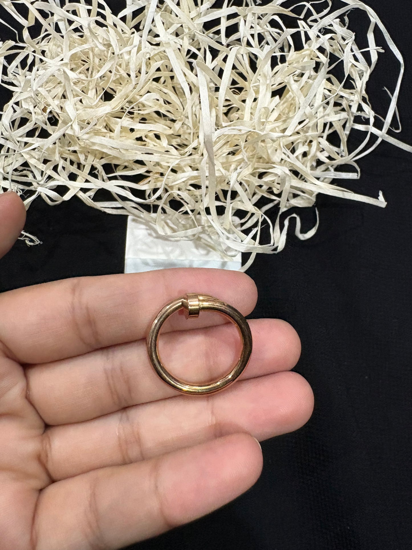 Rose Gold Nail-Inspired Adjustable Ring