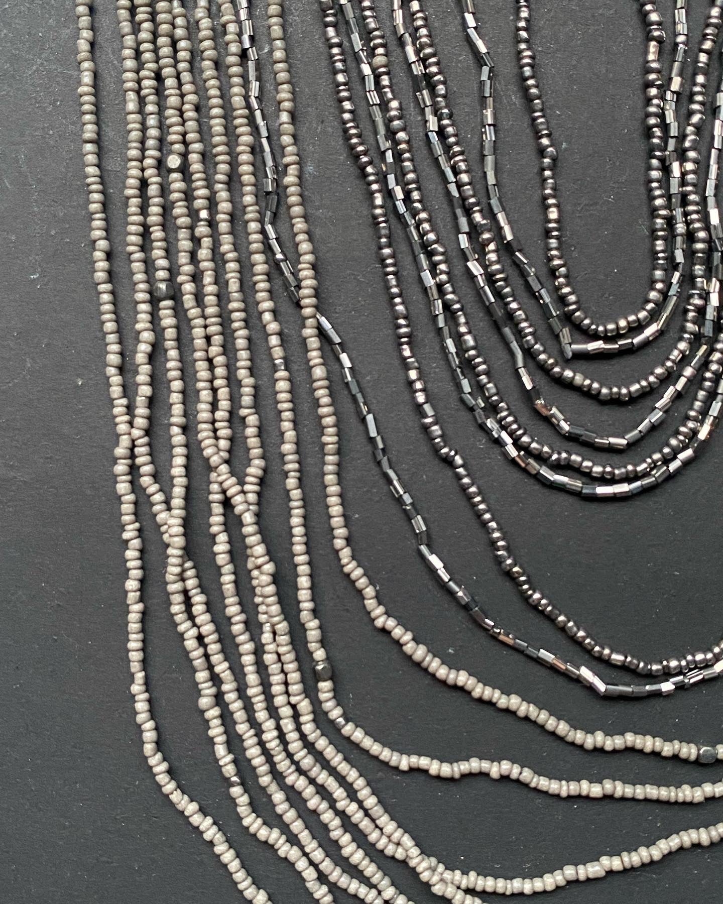 Midnight Cascade Beaded Layered Necklace