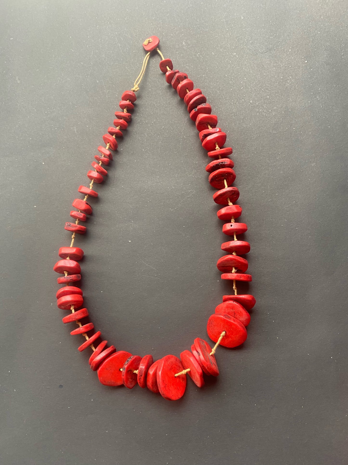 Rustic Red Beaded Necklace