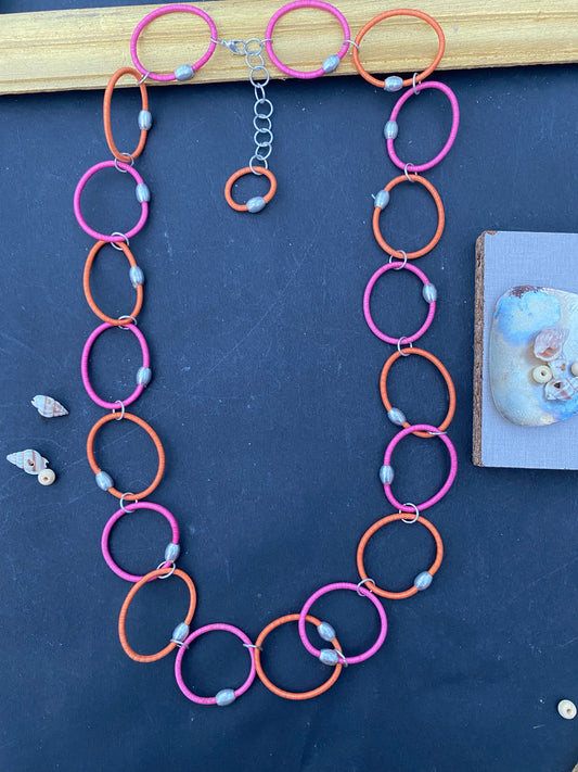 Funky Color Pop Hoop Necklace