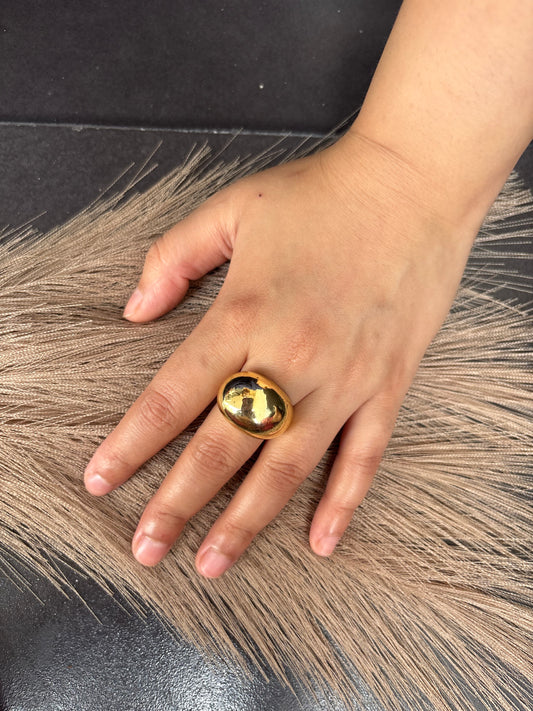 Bold Statement Gold Dome Ring