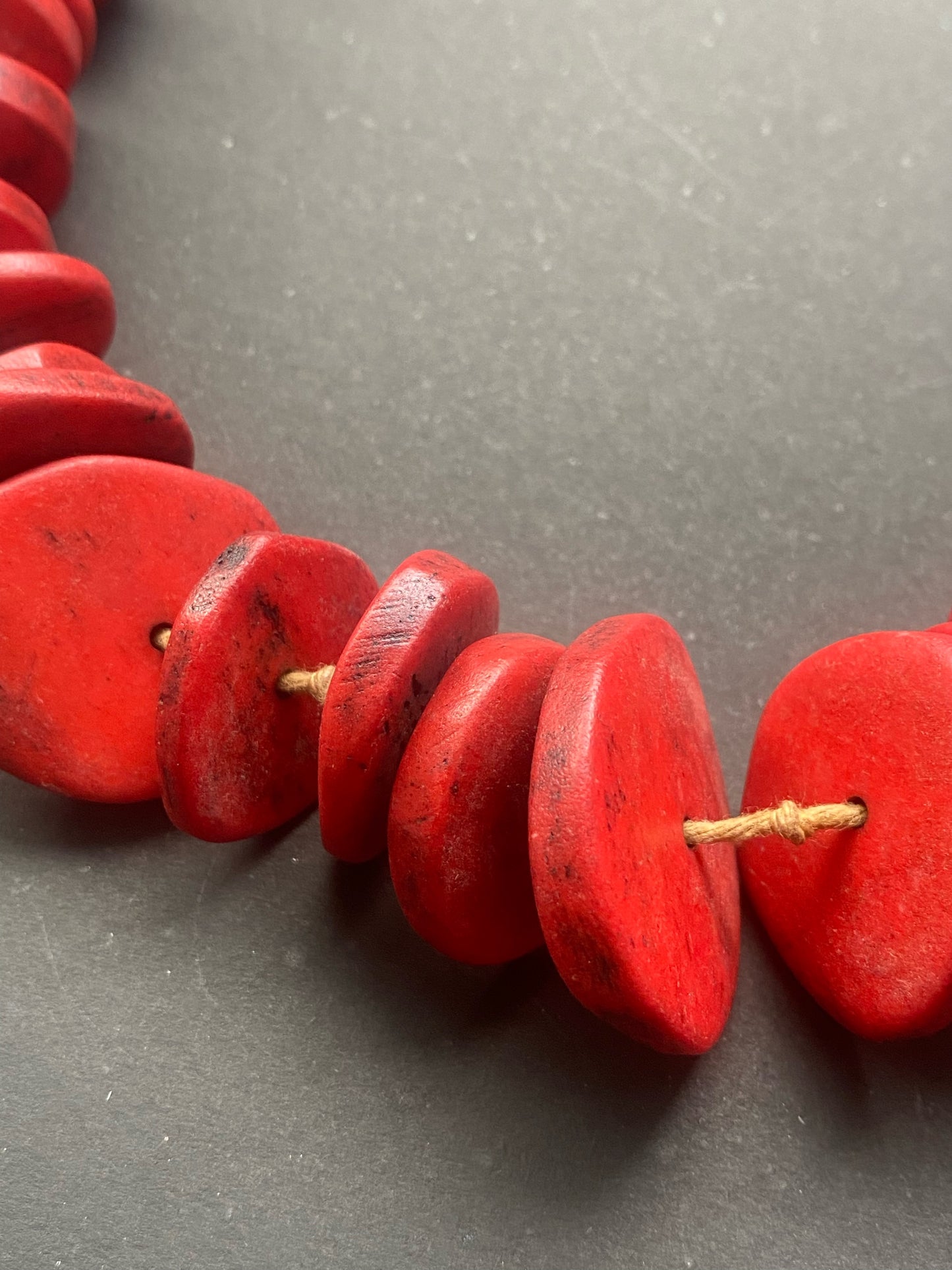 Rustic Red Beaded Necklace