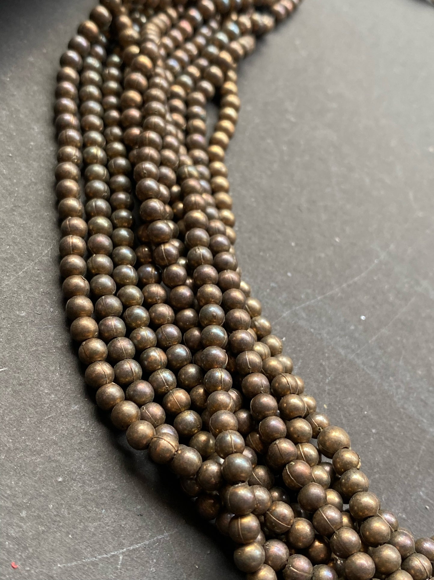 Antique Bronze Multi-Strand Beaded Necklace