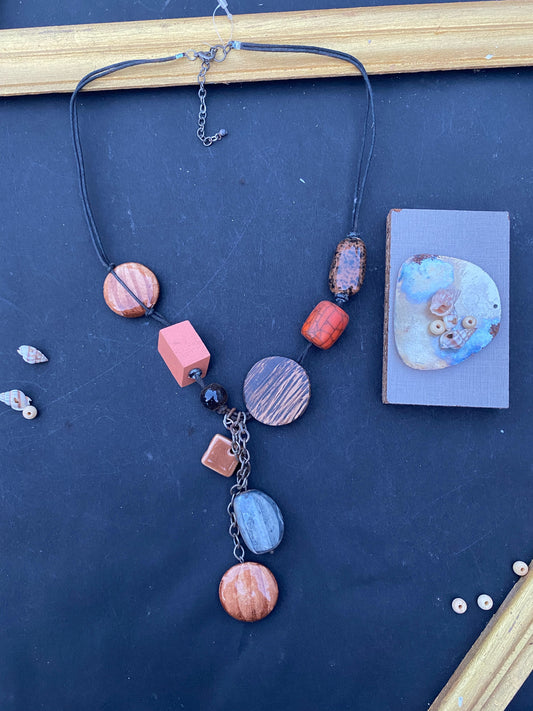 Earthy Geometric Pendant Necklace