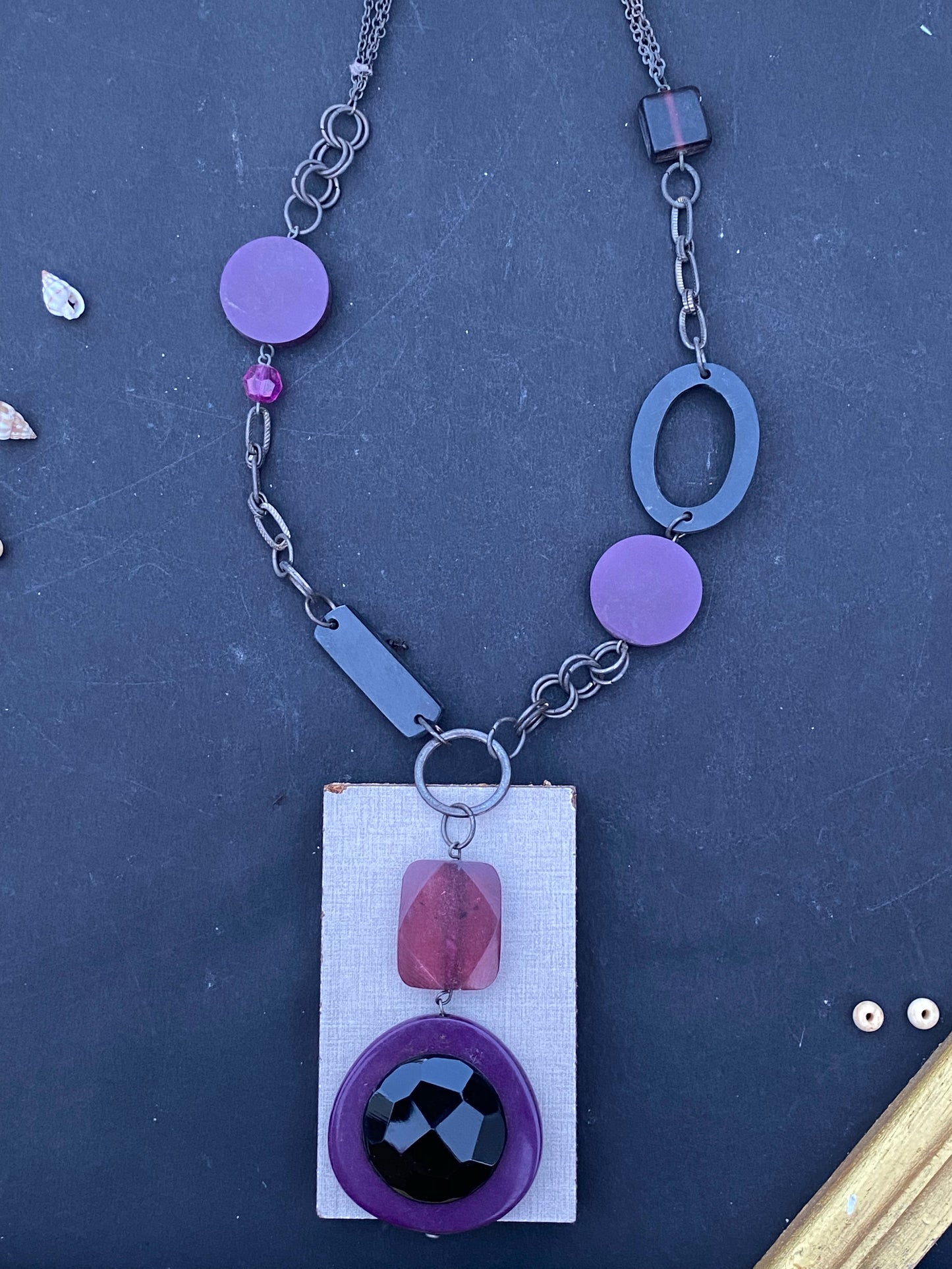 Statement Purple Pendant Necklace