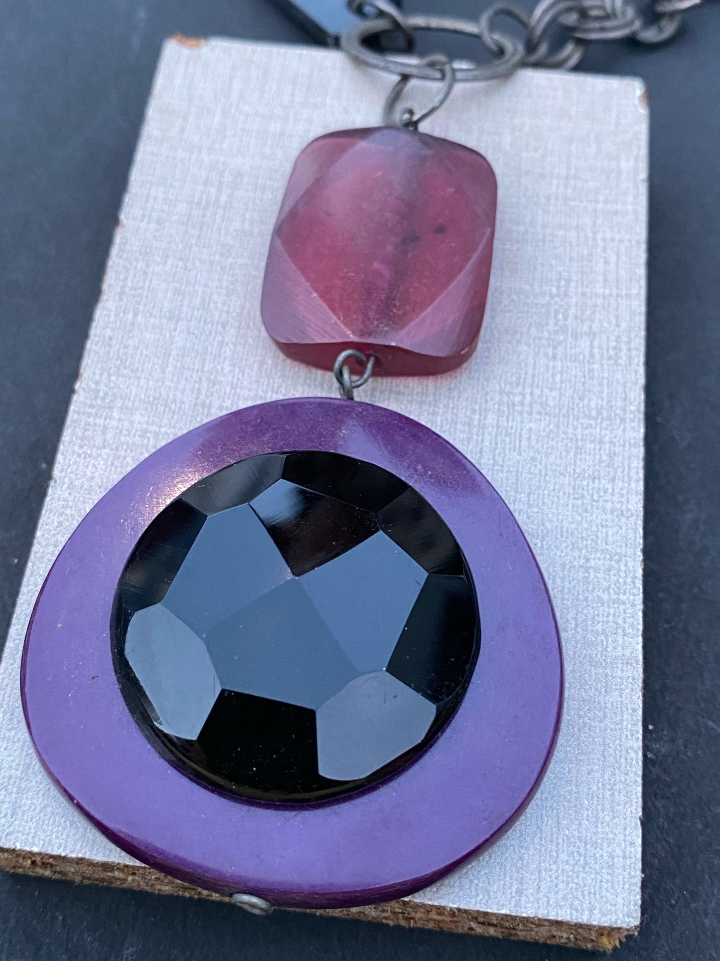 Statement Purple Pendant Necklace