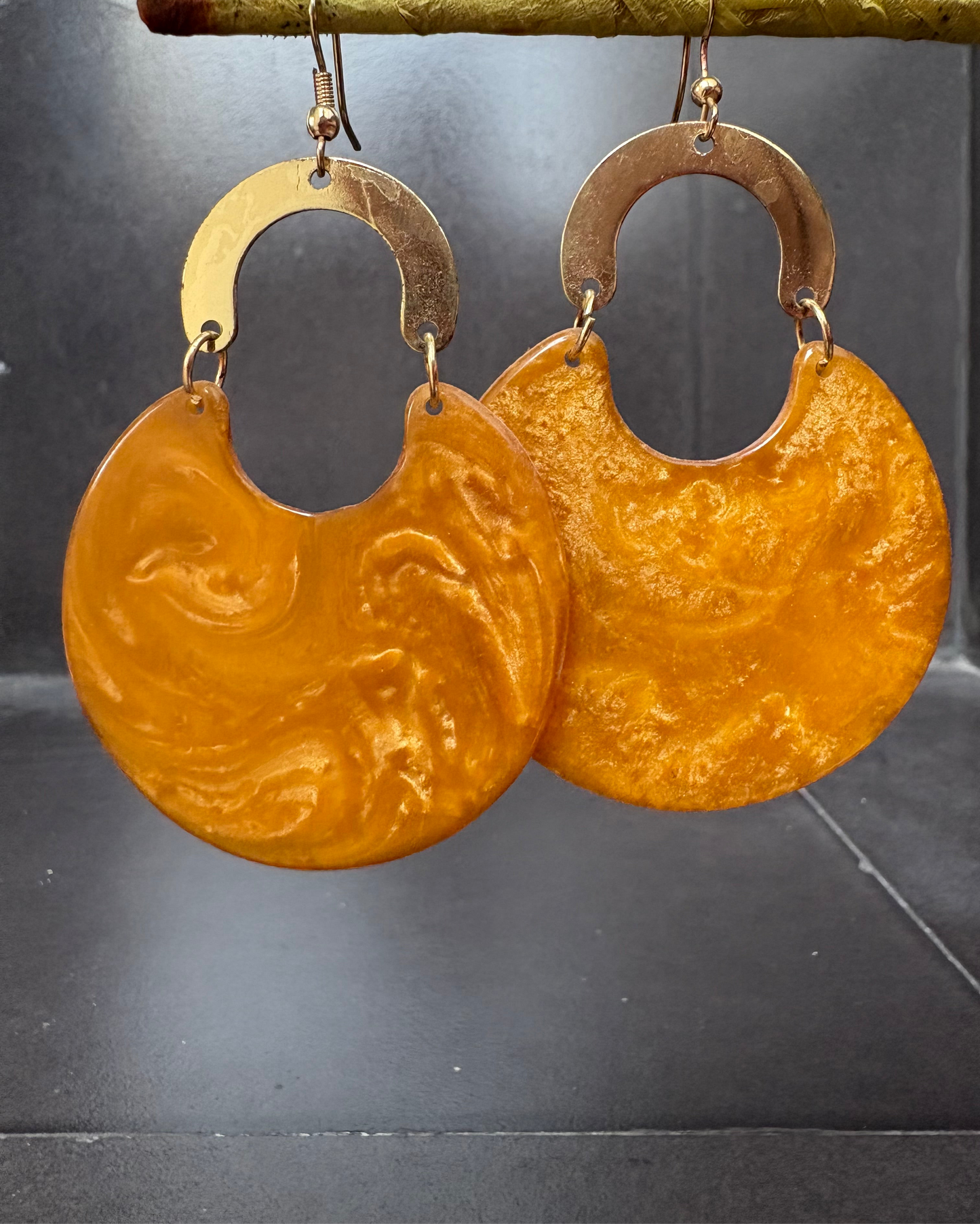Golden Swirl Statement Earrings