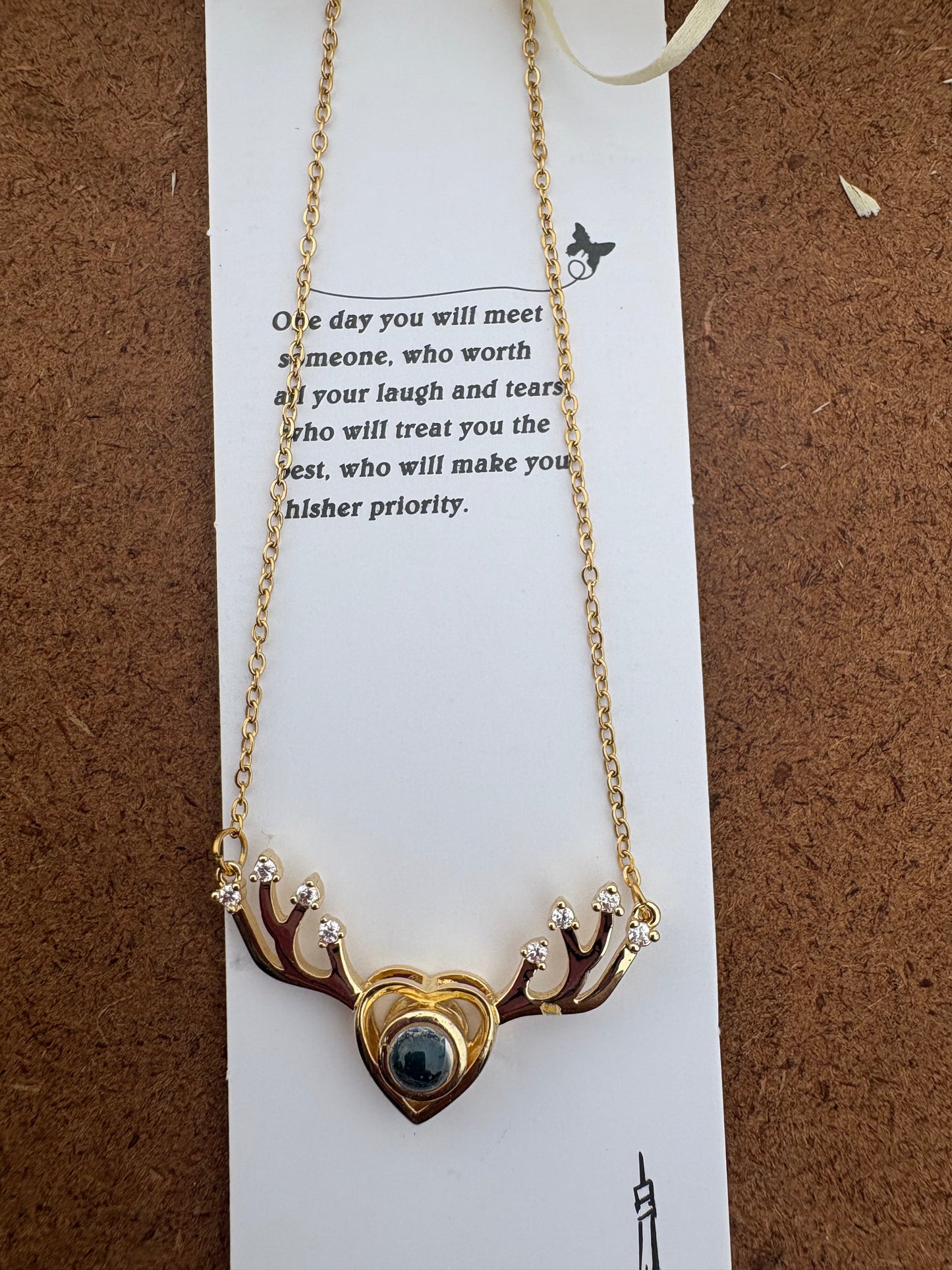 Heart & Antler “I Love You in 100 Languages” Projection Necklace