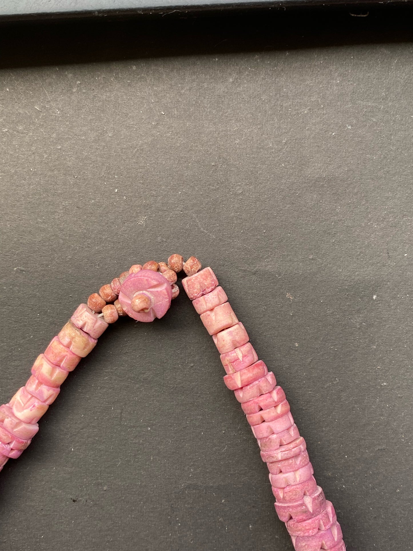 Handcrafted Pink Wooden & Shell Bead Necklace