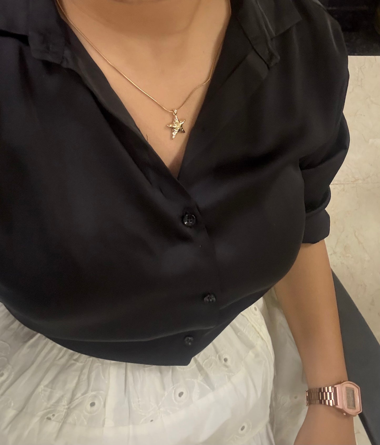 Pearl & Starfish Layered Necklace
