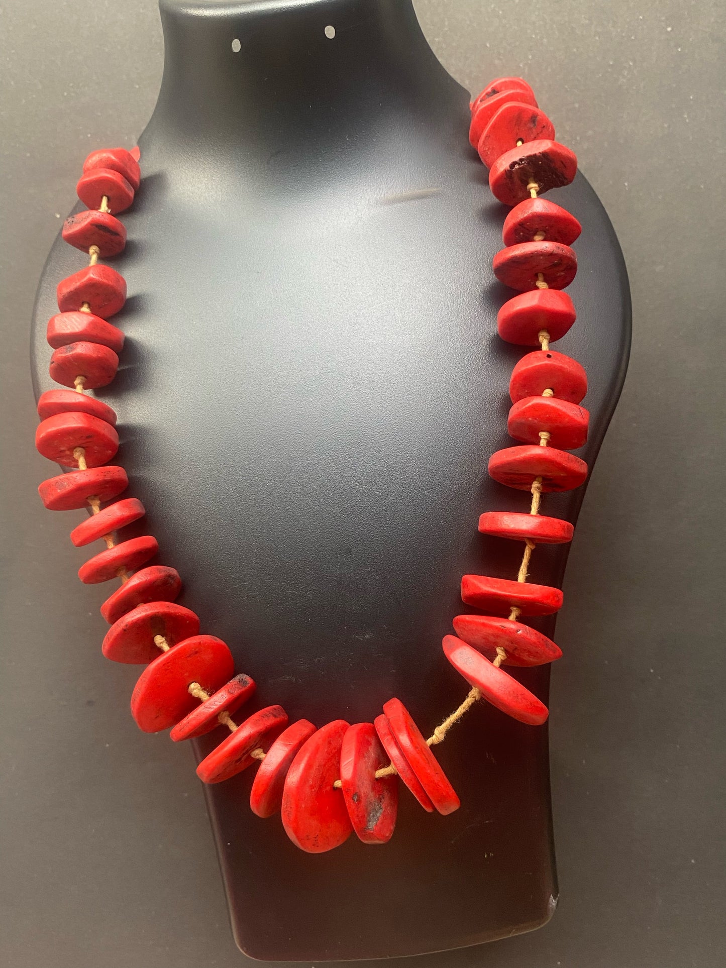 Rustic Red Beaded Necklace