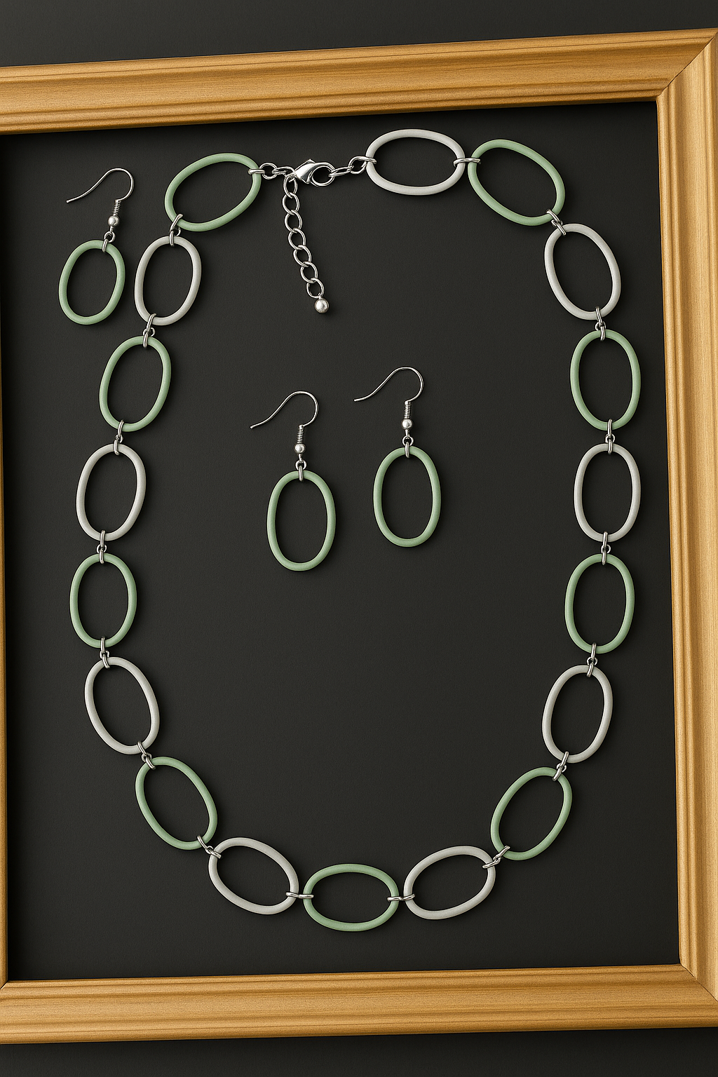 Pastel Loop Statement Necklace & Earring Set
