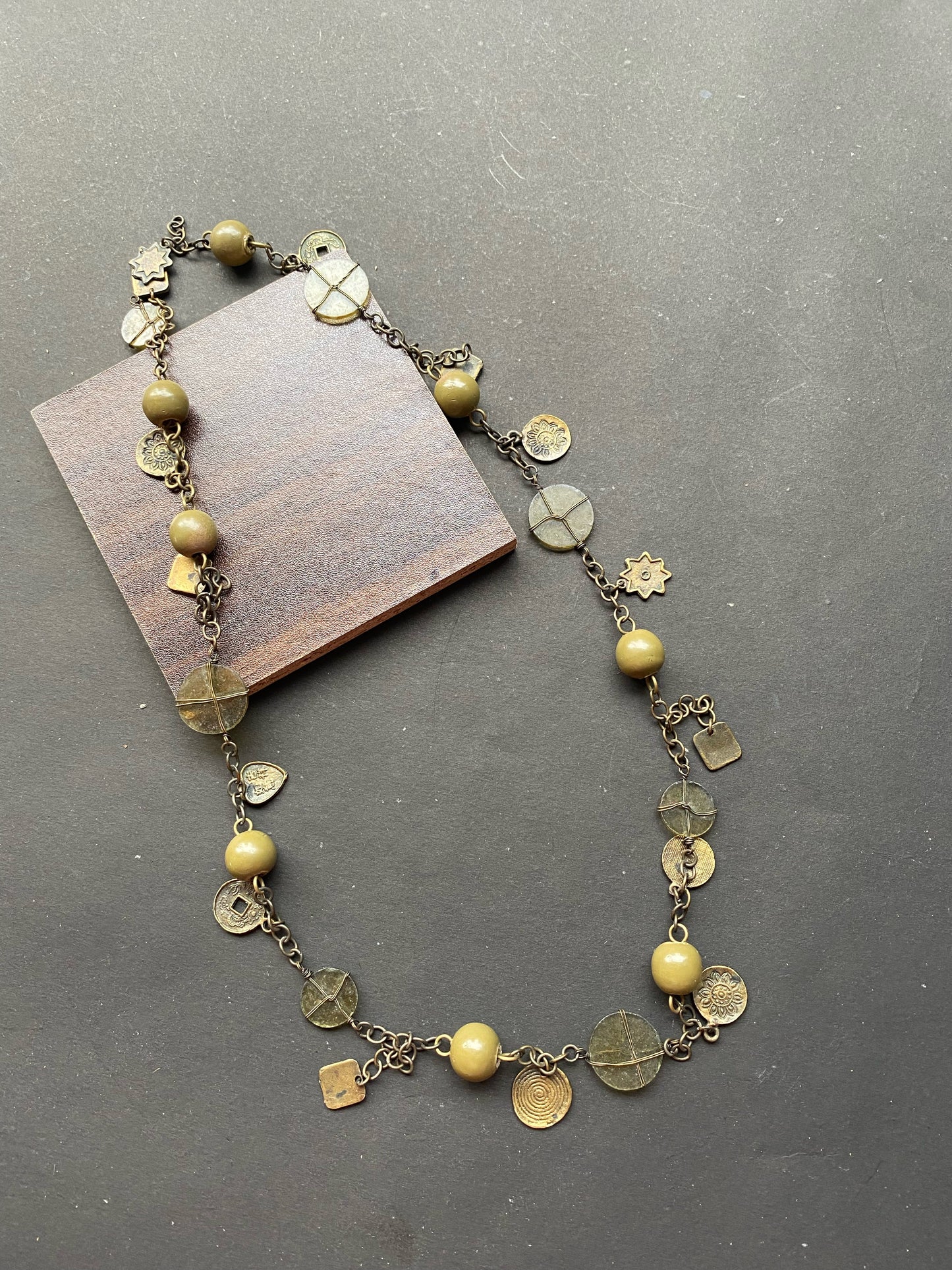 Boho Antique Coin & Bead Necklace