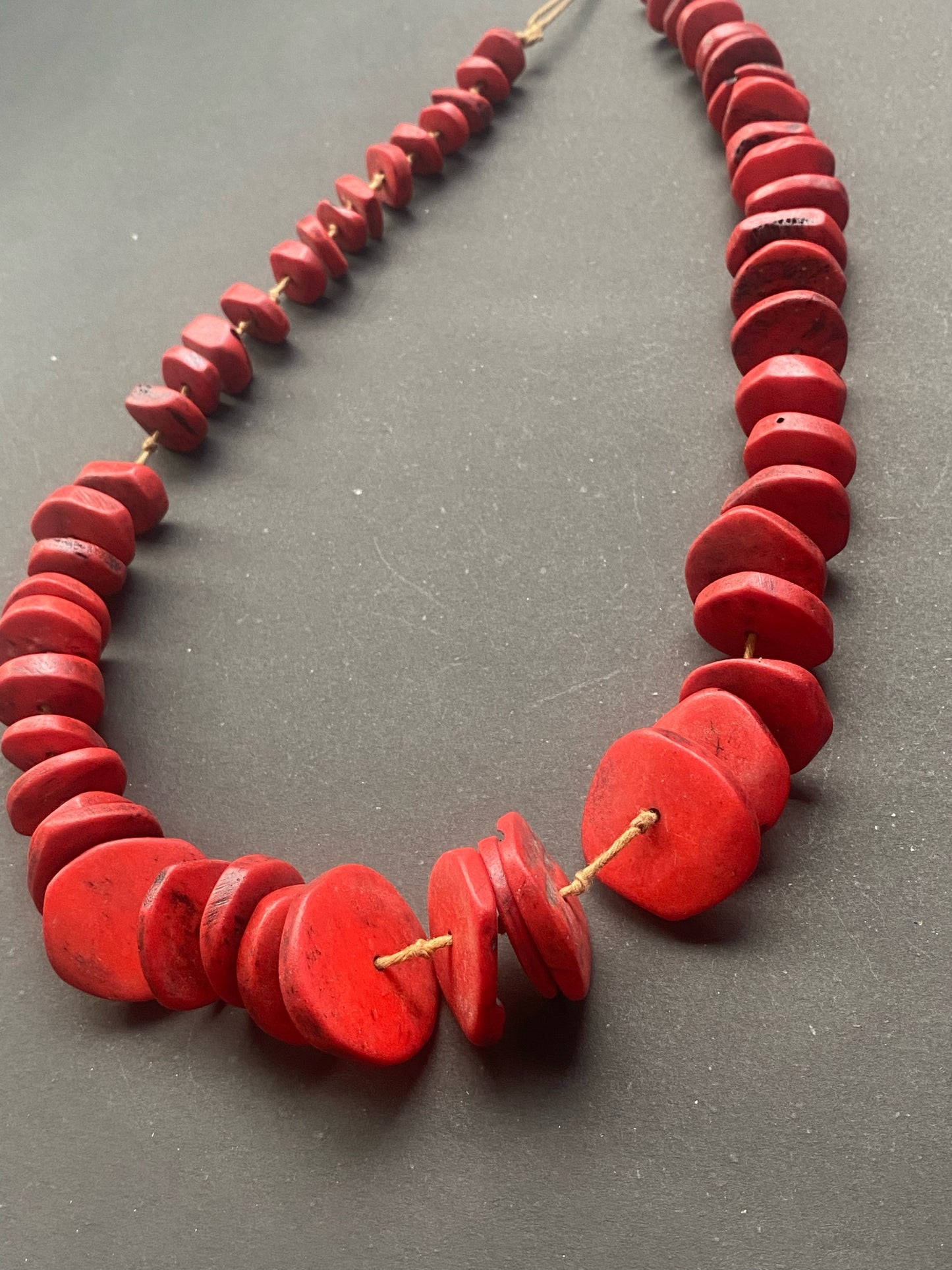 Rustic Red Beaded Necklace