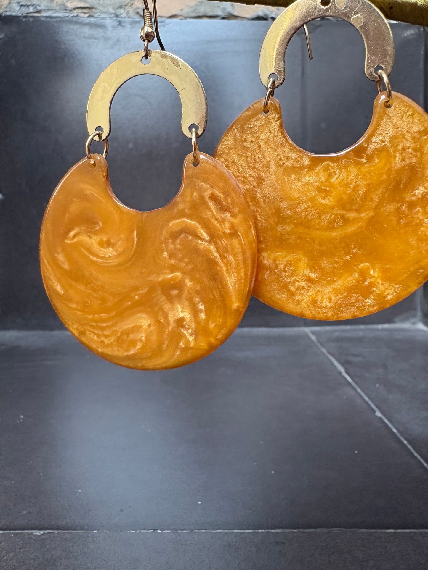 Golden Swirl Statement Earrings