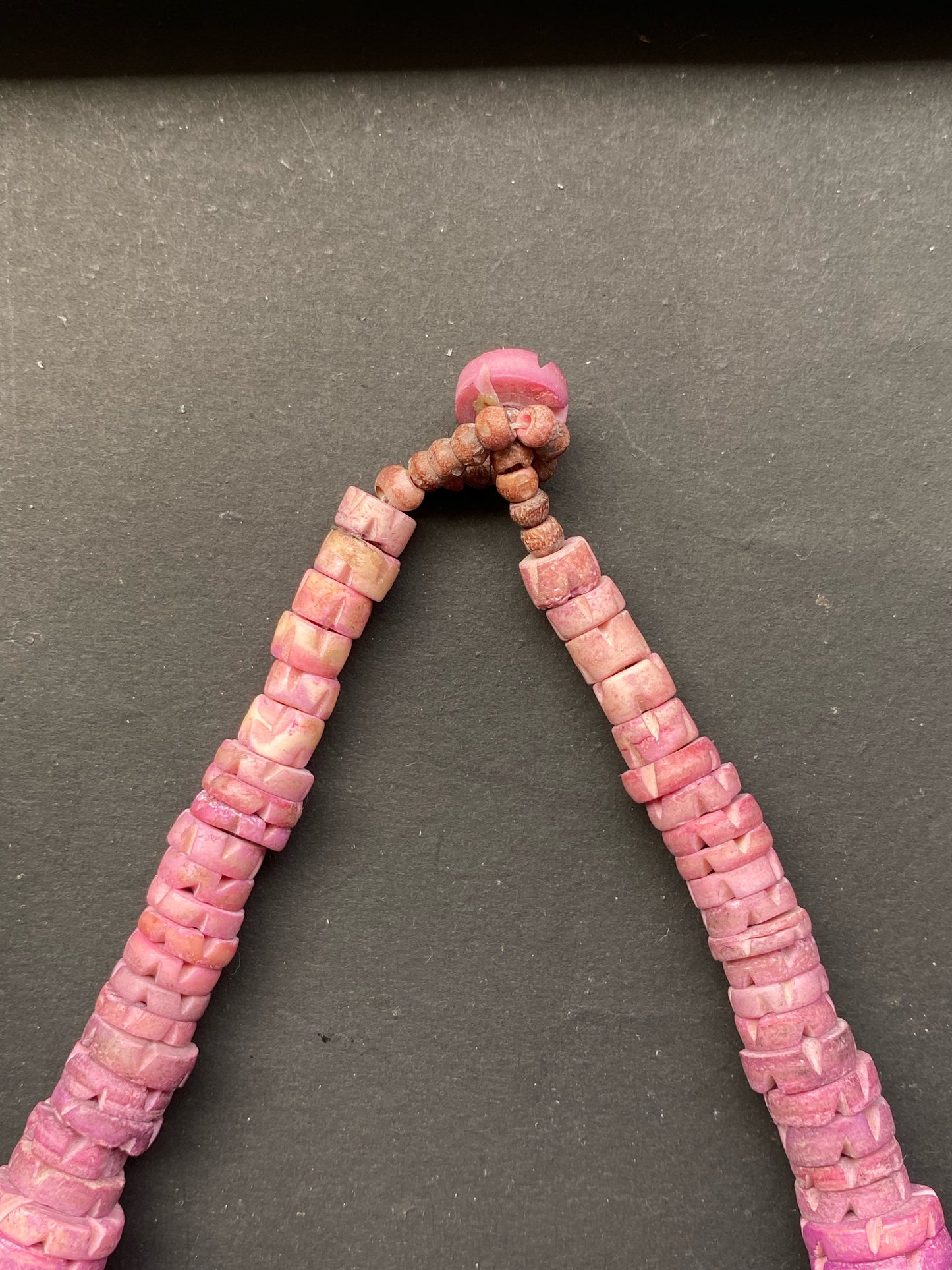 Handcrafted Pink Wooden & Shell Bead Necklace