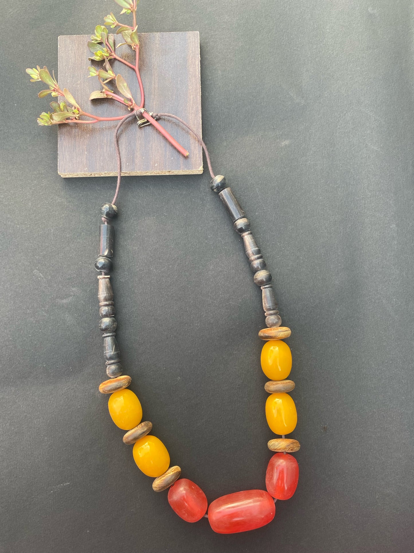 Bold Earthtone Tribal Beaded Necklace