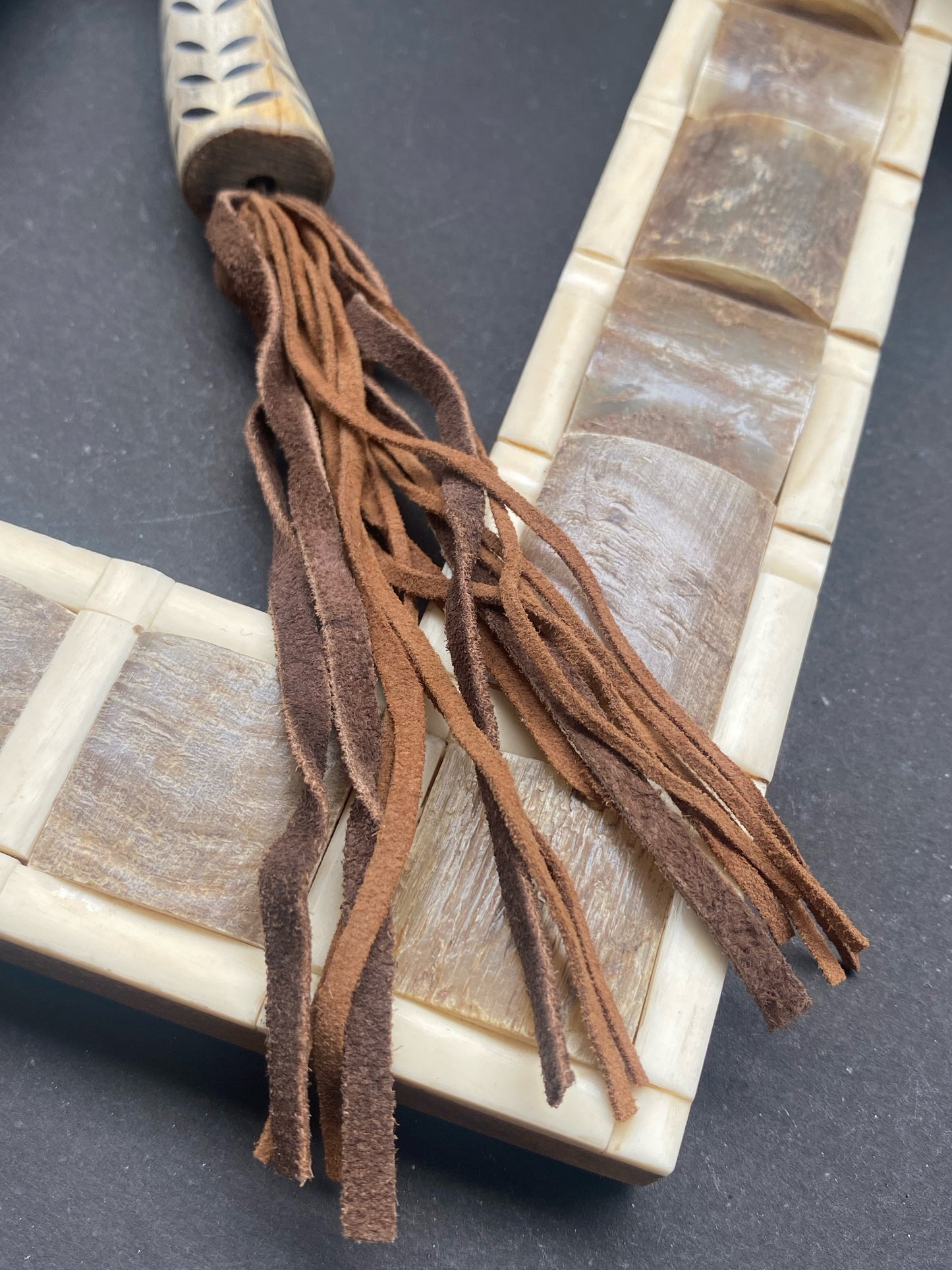 Rustic Bohemian Beaded Pendant Necklace