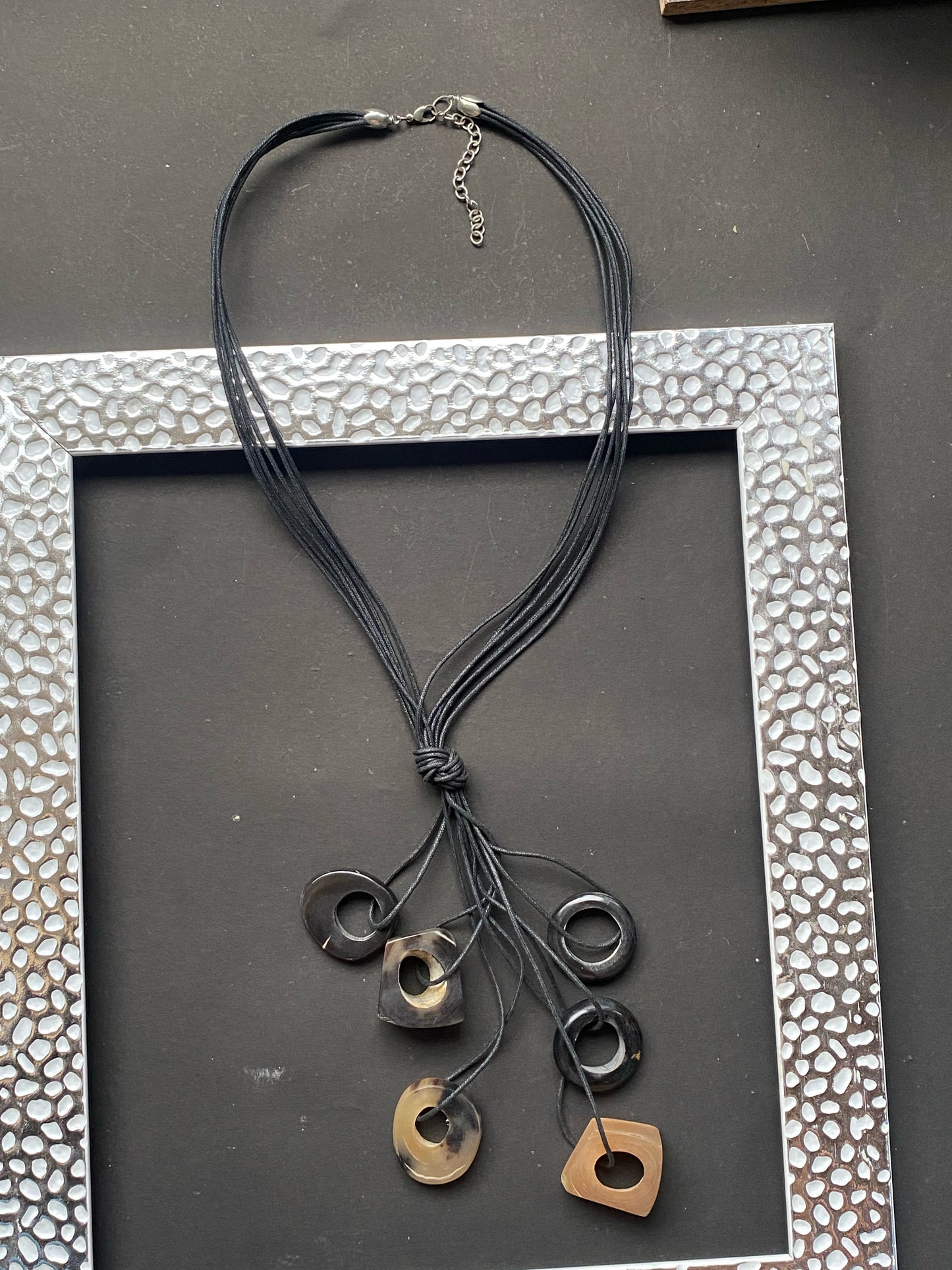 Artisanal Geometric Horn Pendant Necklace