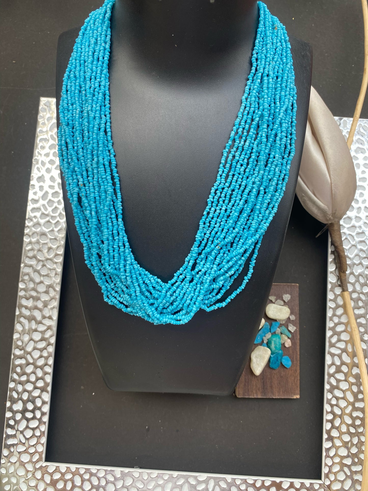 Multi-Strand Turquoise Beaded Necklace – Beachy Boho Vibes