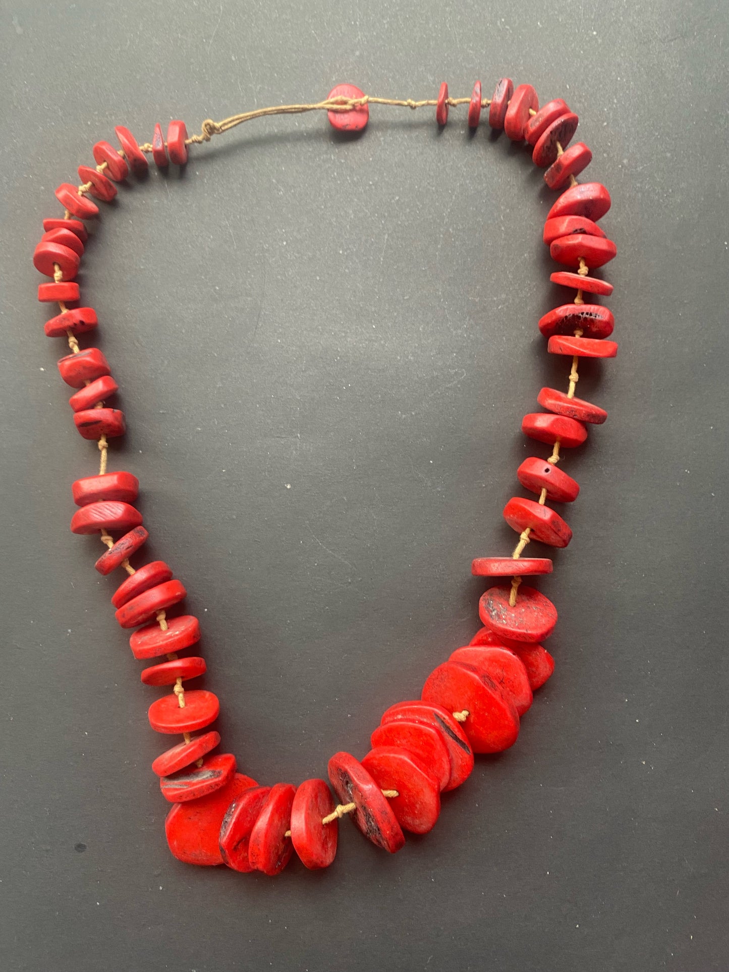Rustic Red Beaded Necklace