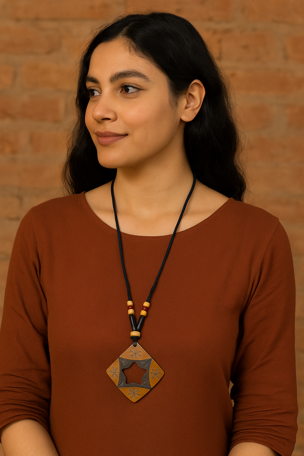 Tribal Mosaic Pendant Necklace