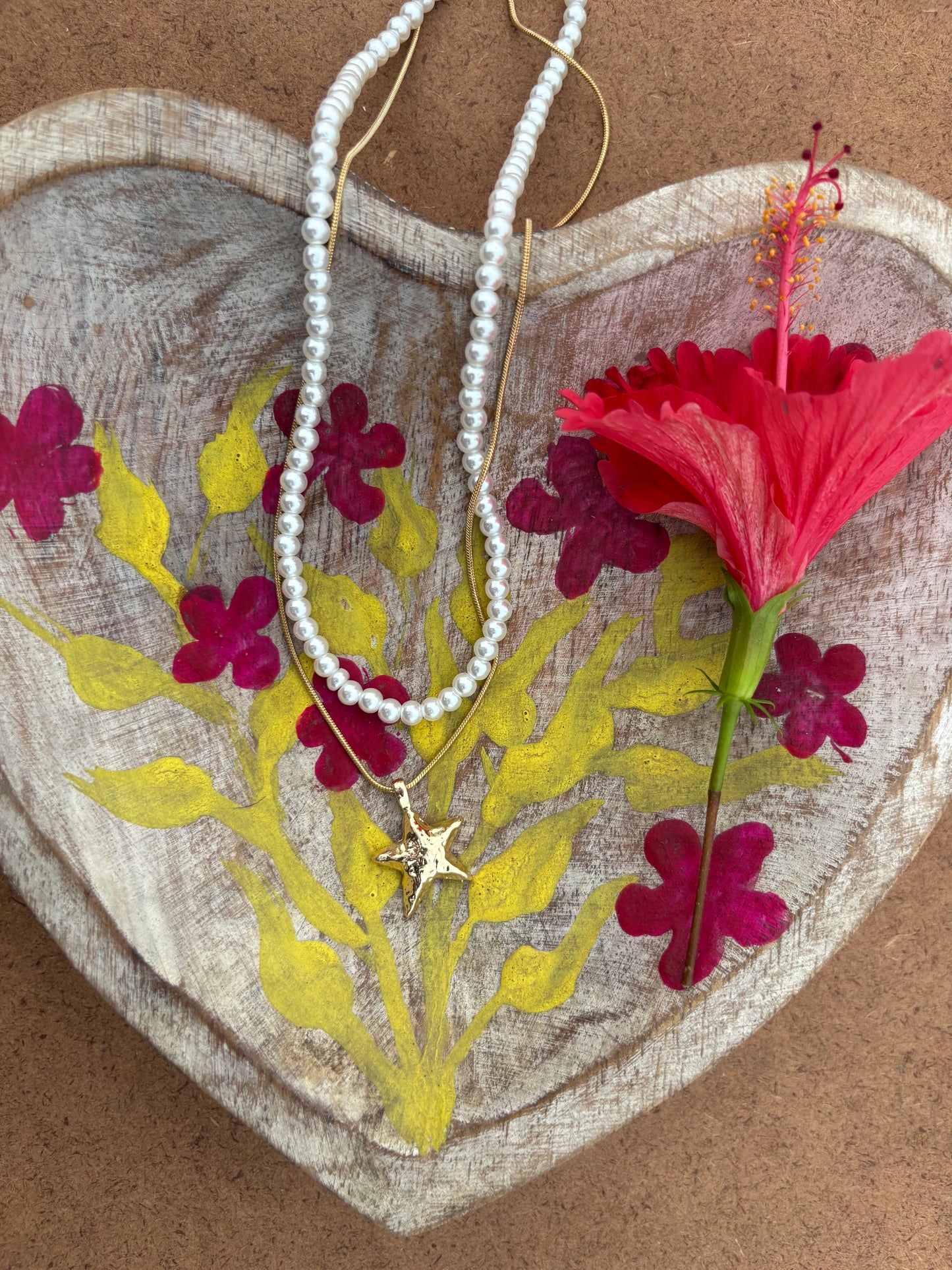 Pearl & Starfish Layered Necklace