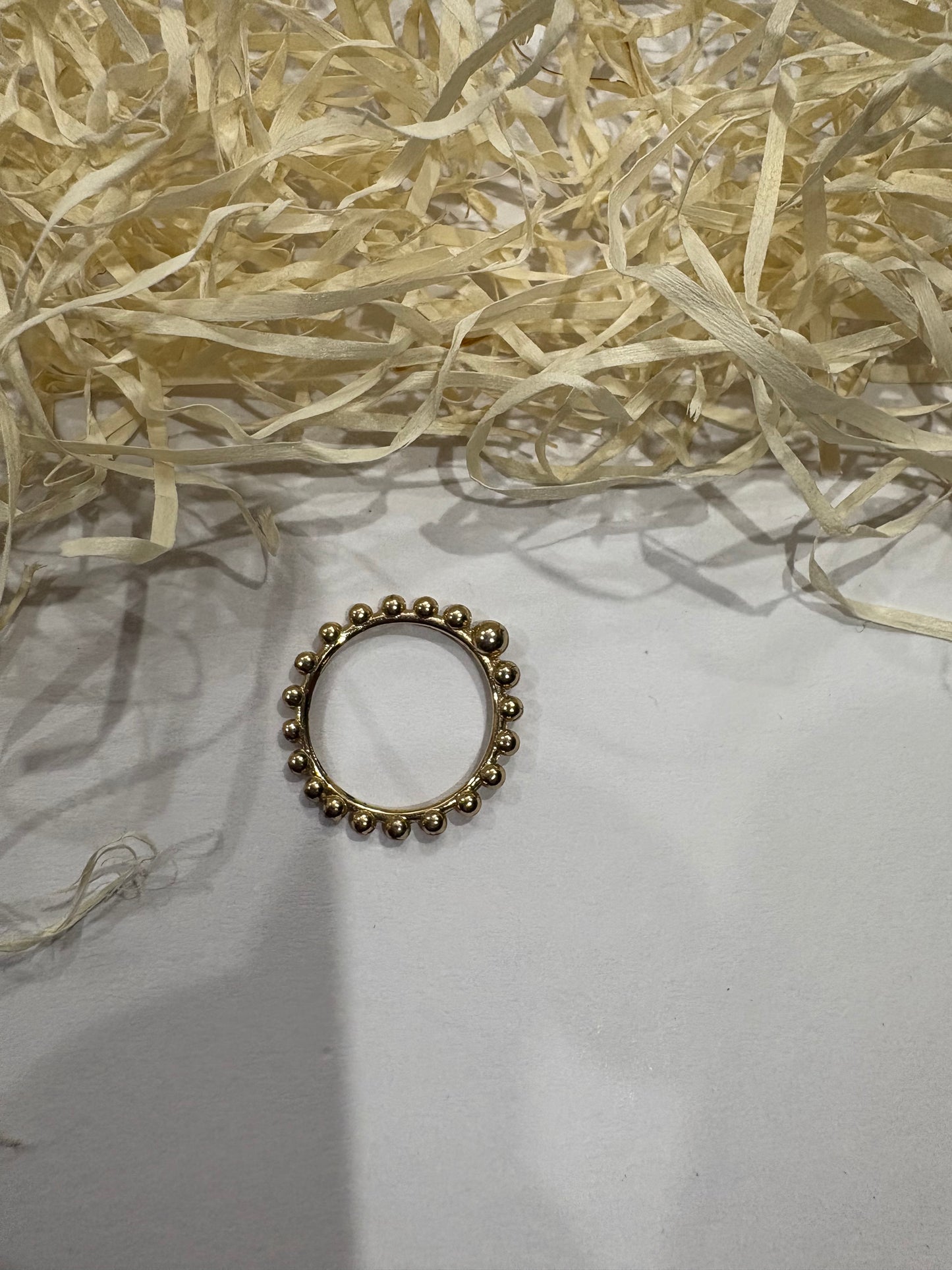 Gold Beaded Band Ring – Minimal Everyday Jewelry